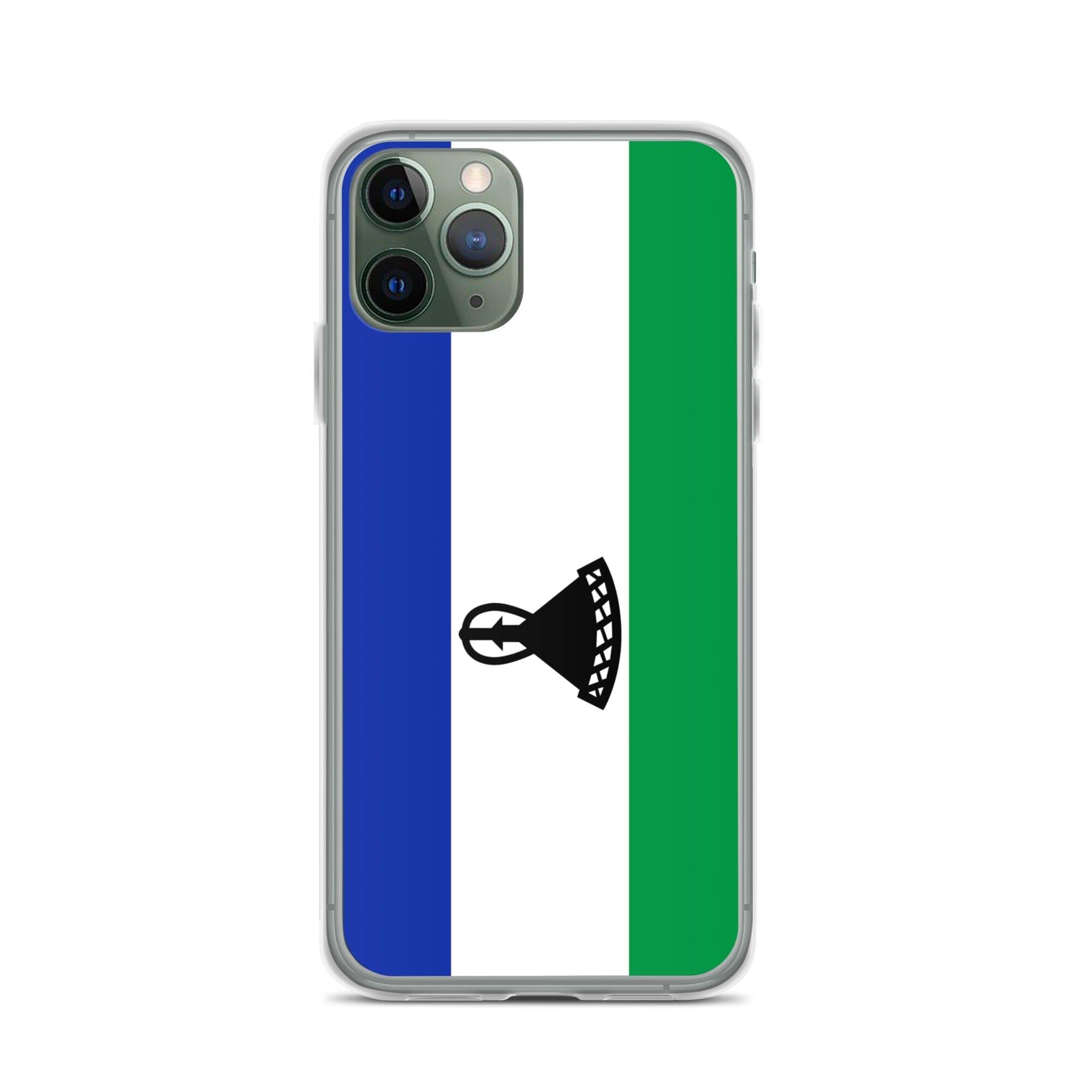 Coque de téléphone avec le drapeau du Lesotho, en plastique transparent et TPU, pour iPhone 6 à 14 Pro Max.