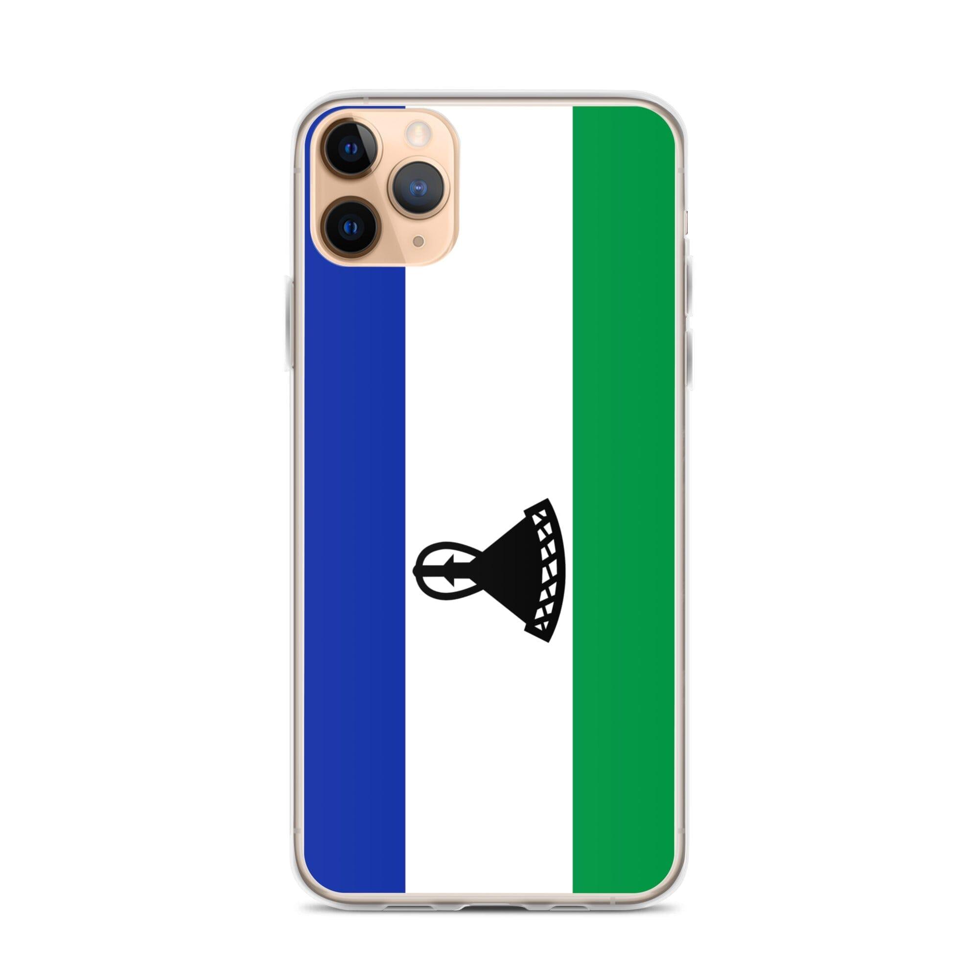 Coque de téléphone avec le drapeau du Lesotho, en plastique transparent et TPU, pour iPhone 6 à 14 Pro Max.