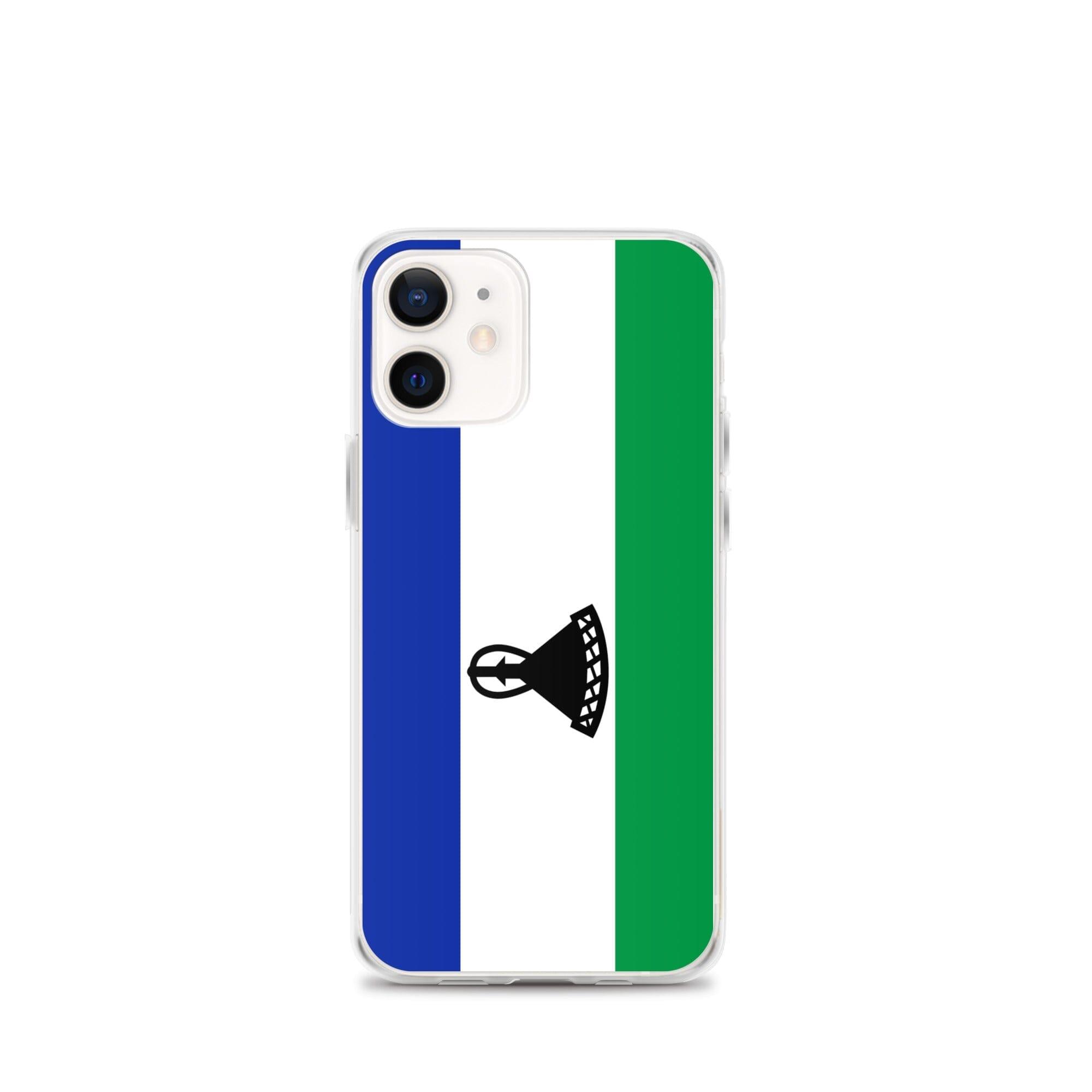 Coque de téléphone avec le drapeau du Lesotho, en plastique transparent et TPU, pour iPhone 6 à 14 Pro Max.