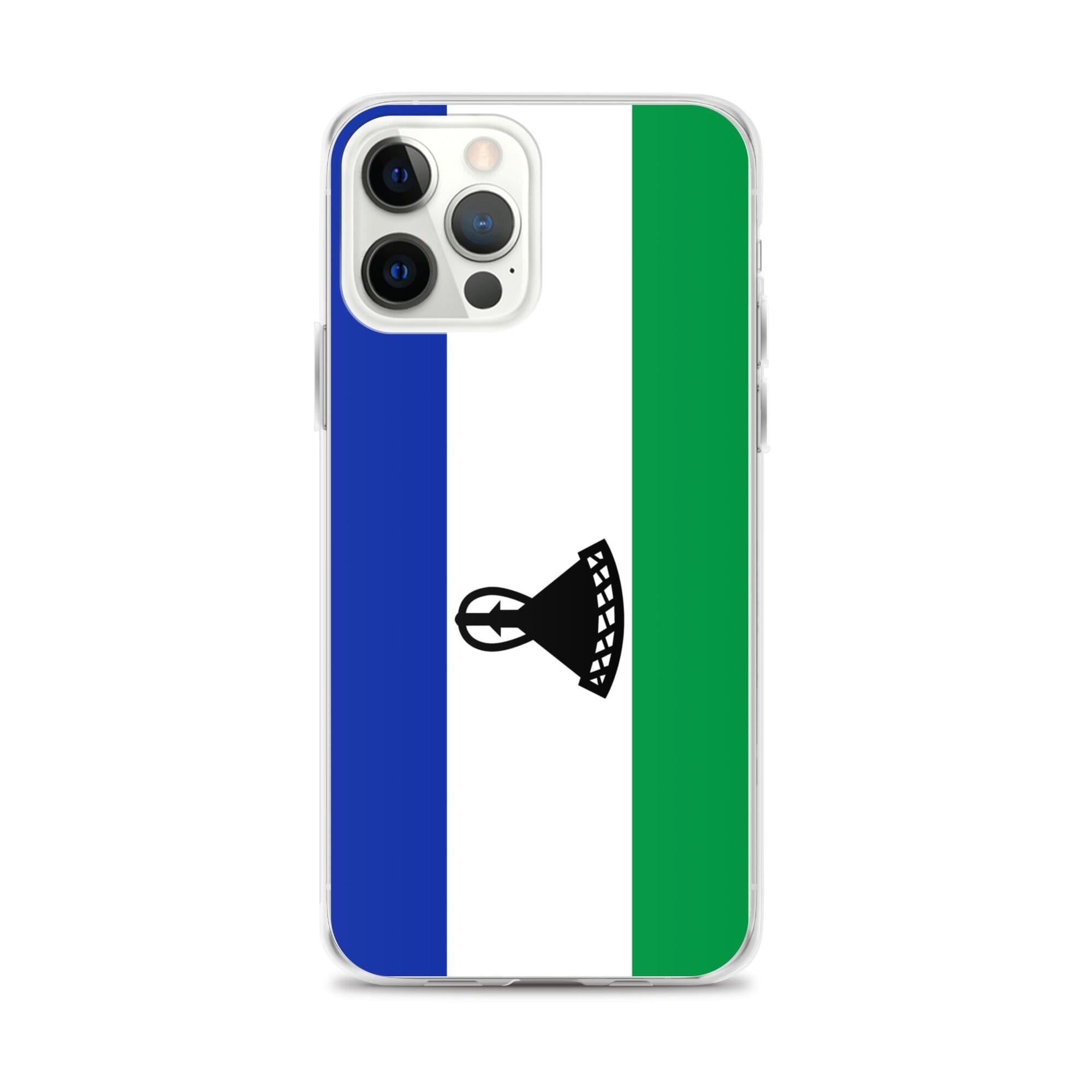 Coque de téléphone avec le drapeau du Lesotho, en plastique transparent et TPU, pour iPhone 6 à 14 Pro Max.