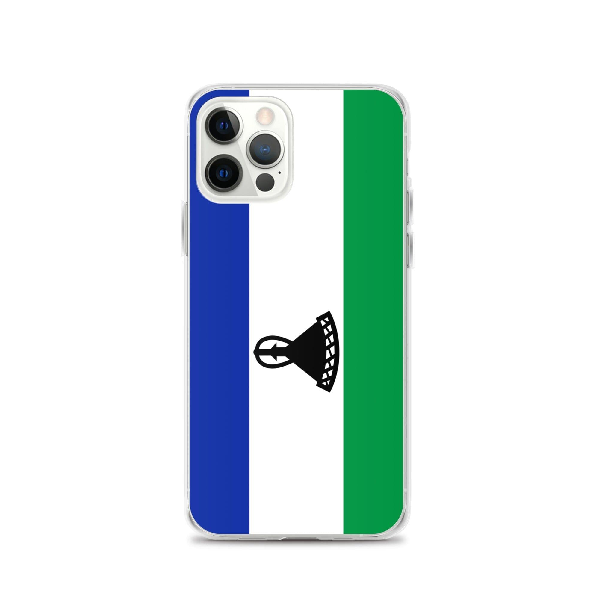 Coque de téléphone avec le drapeau du Lesotho, en plastique transparent et TPU, pour iPhone 6 à 14 Pro Max.