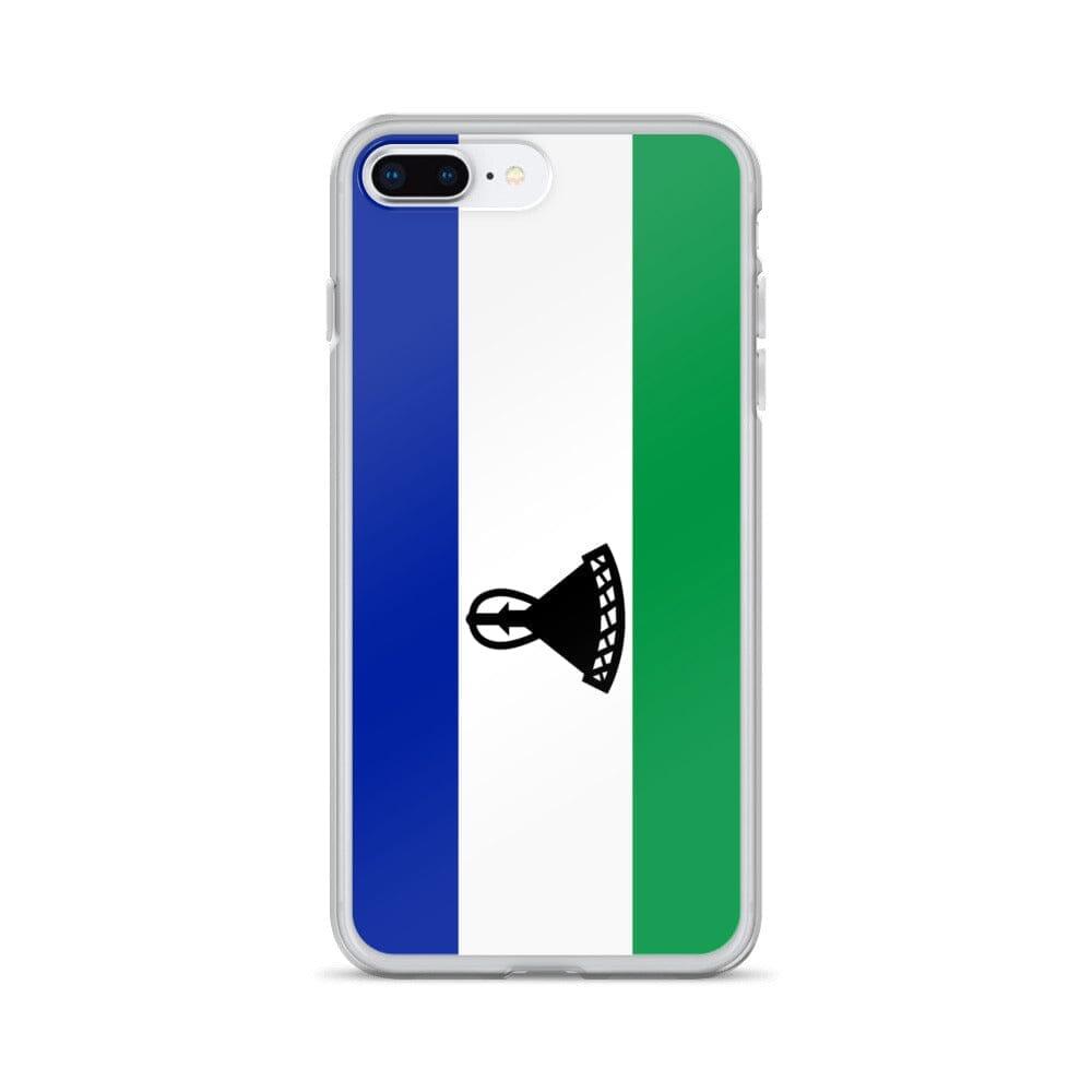 Coque de téléphone avec le drapeau du Lesotho, en plastique transparent et TPU, pour iPhone 6 à 14 Pro Max.