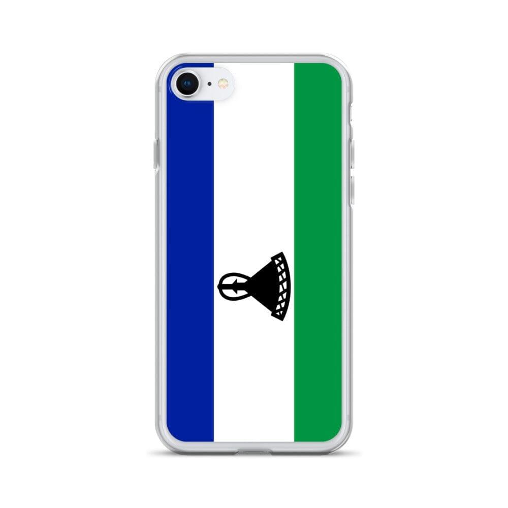 Coque de téléphone avec le drapeau du Lesotho, en plastique transparent et TPU, pour iPhone 6 à 14 Pro Max.