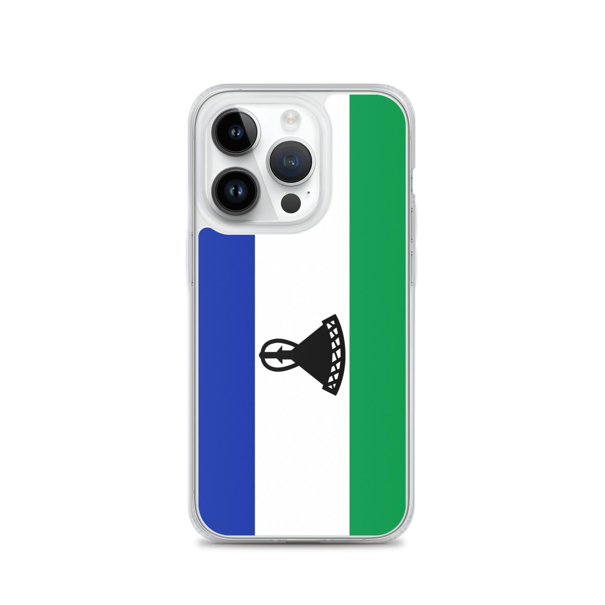 Coque de téléphone avec le drapeau du Lesotho, en plastique transparent et TPU, pour iPhone 6 à 14 Pro Max.