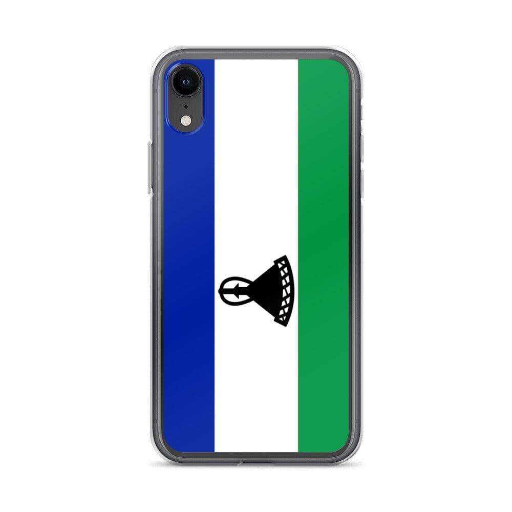 Coque de téléphone avec le drapeau du Lesotho, en plastique transparent et TPU, pour iPhone 6 à 14 Pro Max.