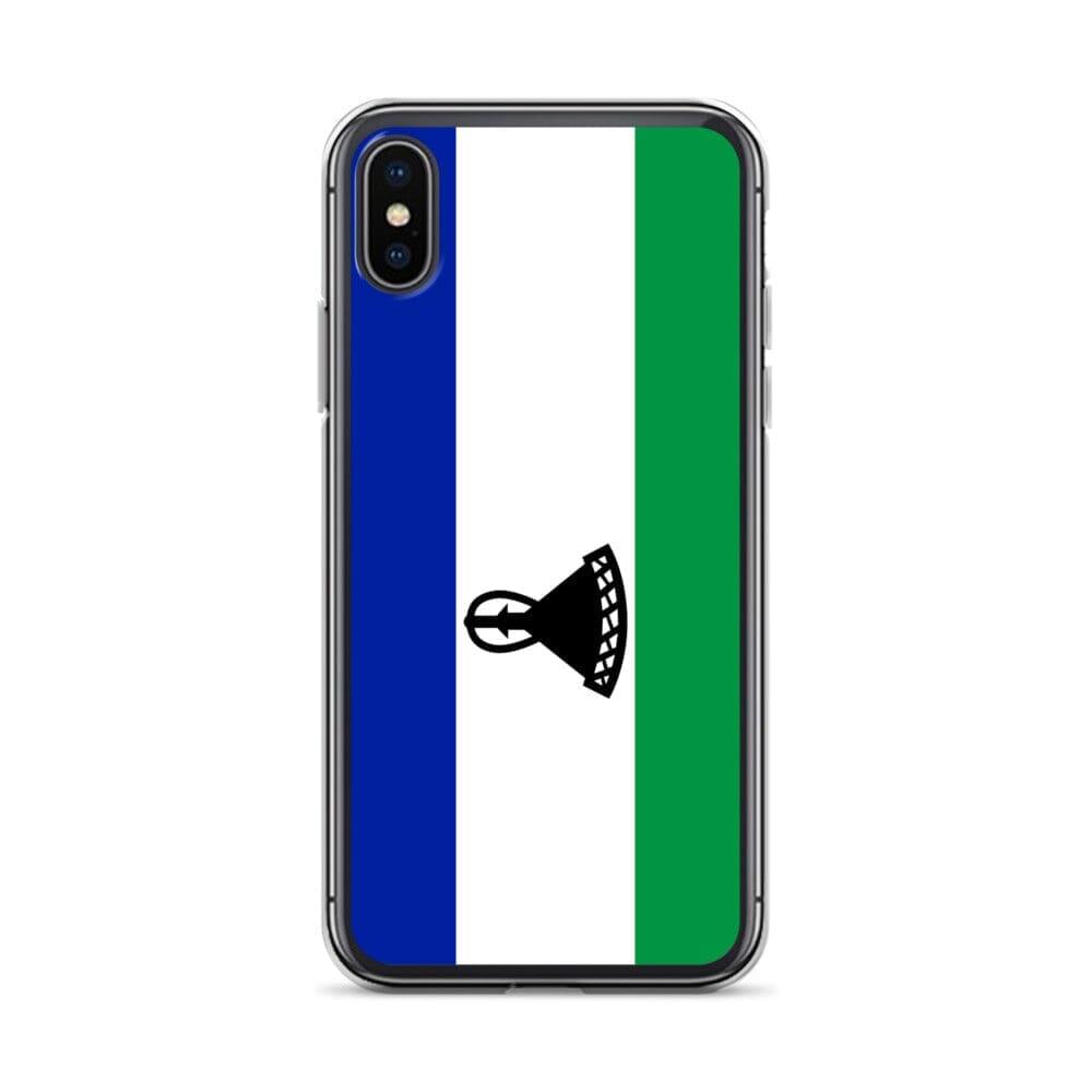 Coque de téléphone avec le drapeau du Lesotho, en plastique transparent et TPU, pour iPhone 6 à 14 Pro Max.