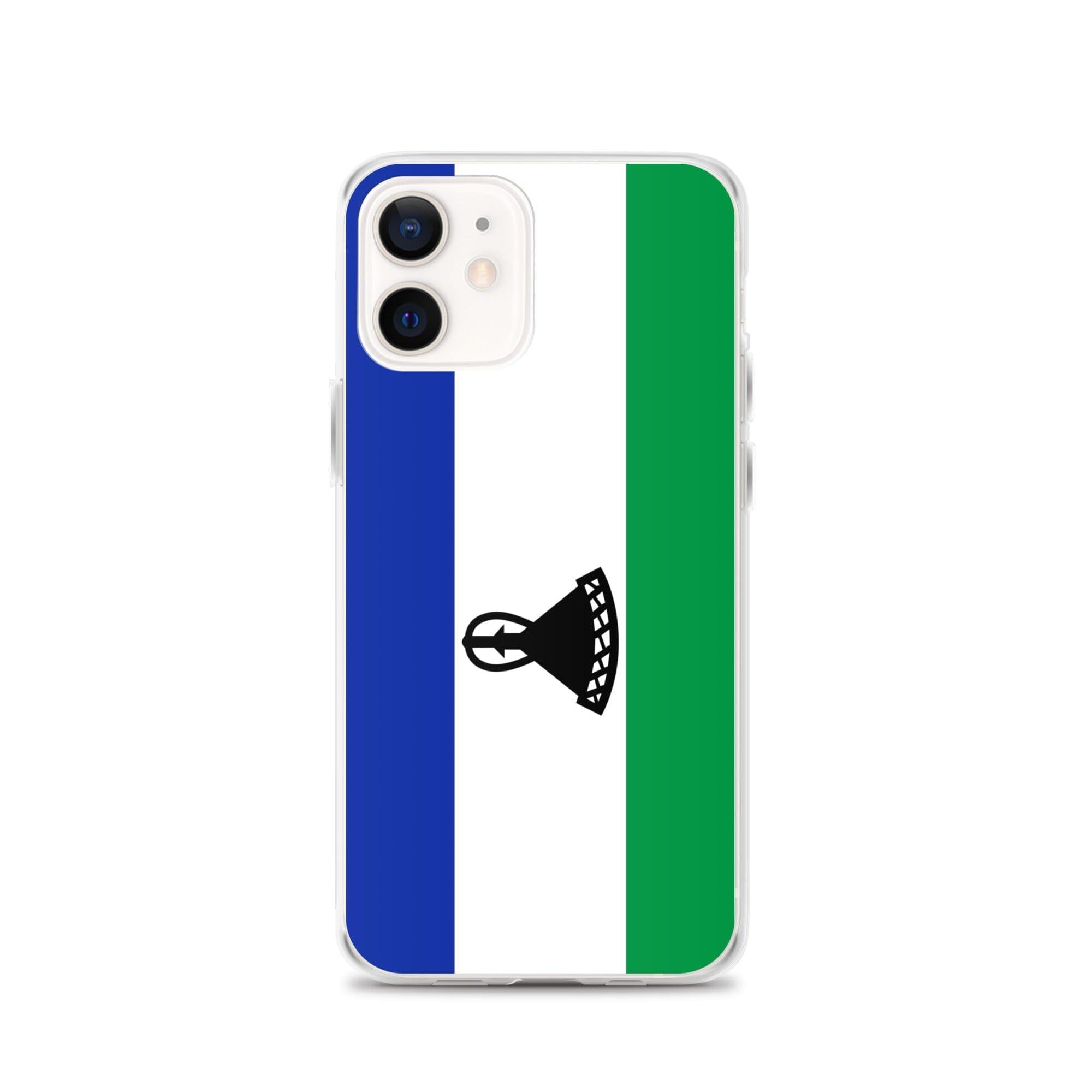 Coque de téléphone avec le drapeau du Lesotho, en plastique transparent et TPU, pour iPhone 6 à 14 Pro Max.