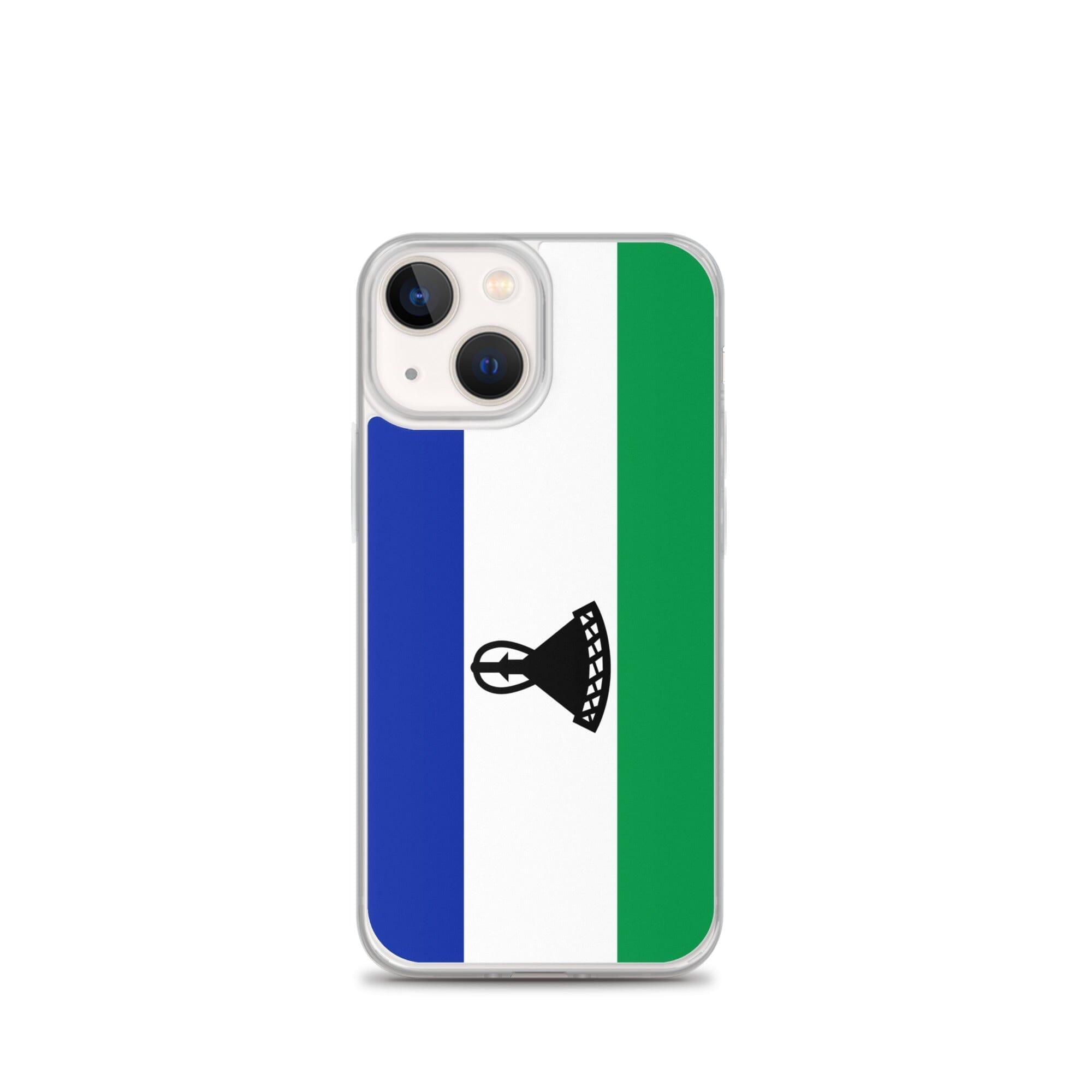 Coque de téléphone avec le drapeau du Lesotho, en plastique transparent et TPU, pour iPhone 6 à 14 Pro Max.