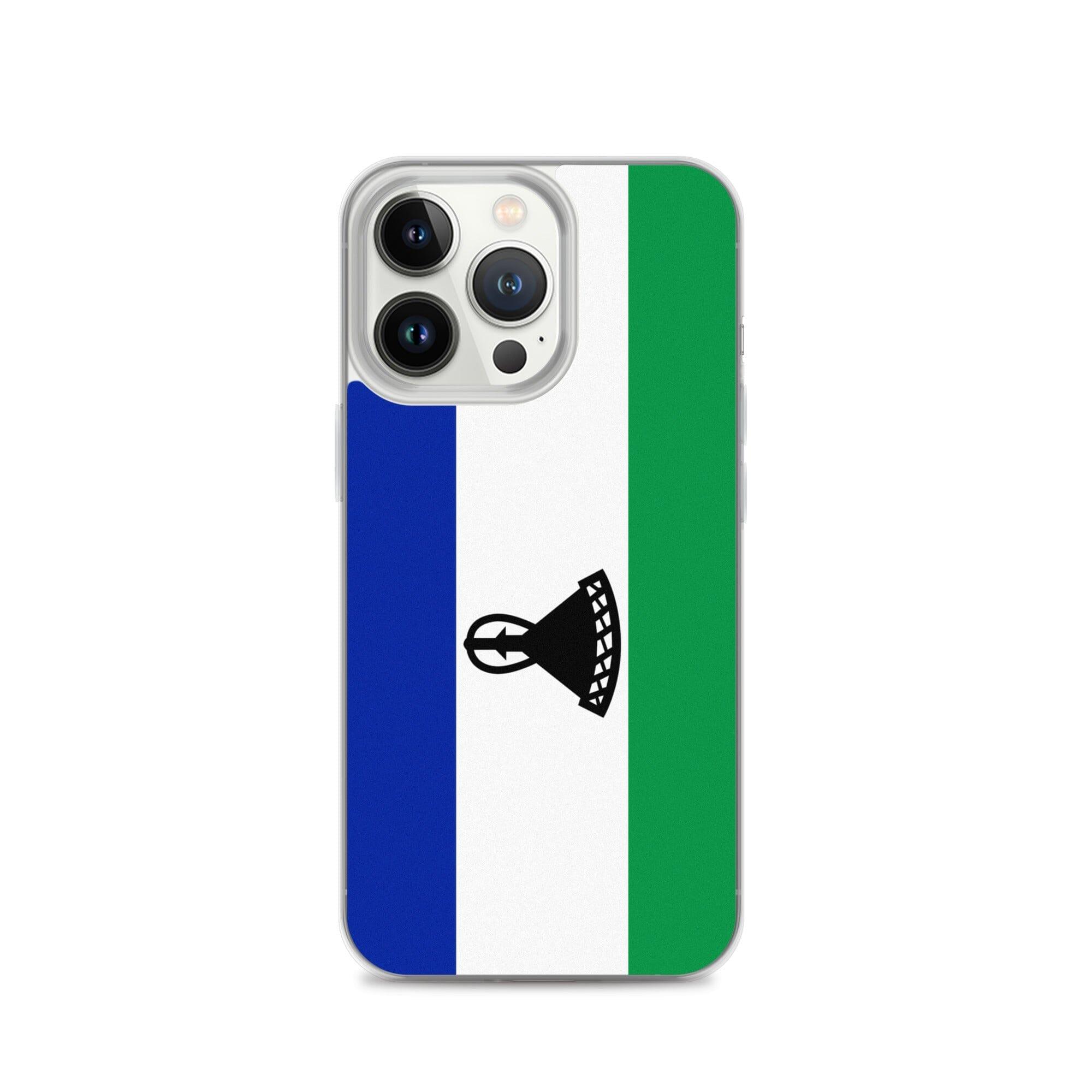 Coque de téléphone avec le drapeau du Lesotho, en plastique transparent et TPU, pour iPhone 6 à 14 Pro Max.