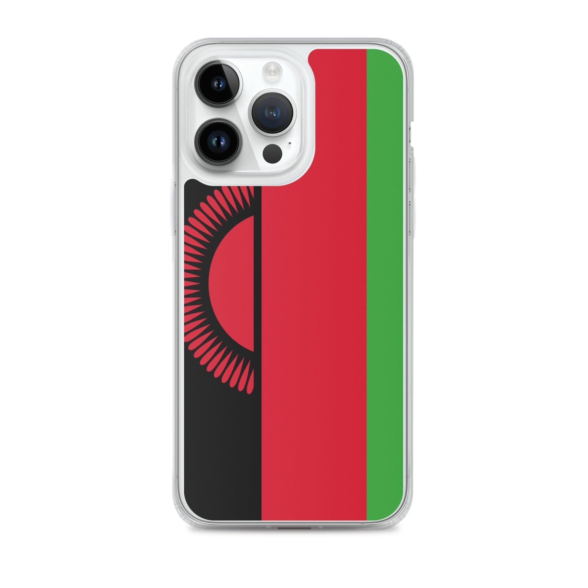 Coque de téléphone en plastique transparent avec motif du drapeau du Malawi, adaptée pour iPhone 6 à 14 Pro Max.