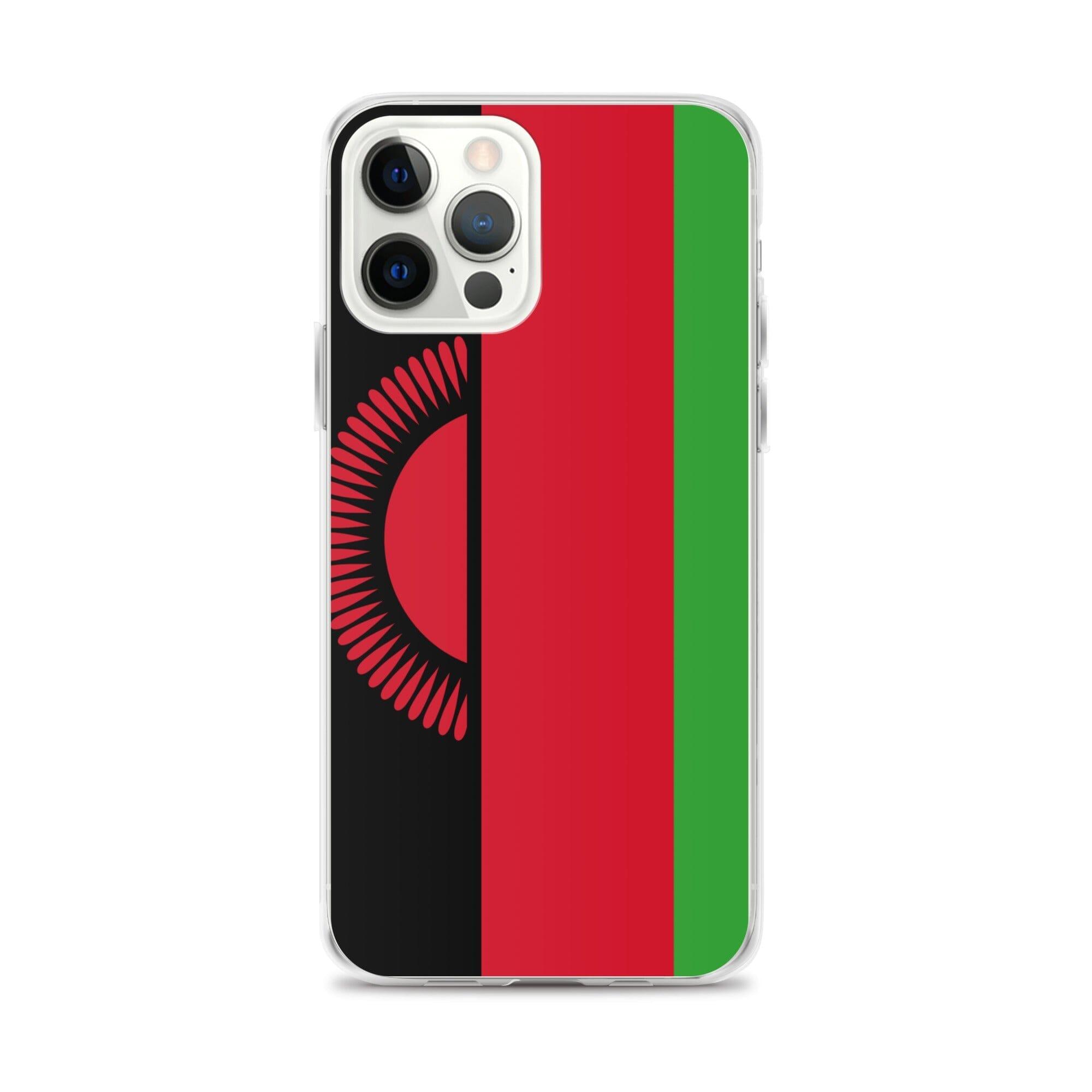 Coque de téléphone en plastique transparent avec motif du drapeau du Malawi, adaptée pour iPhone 6 à 14 Pro Max.