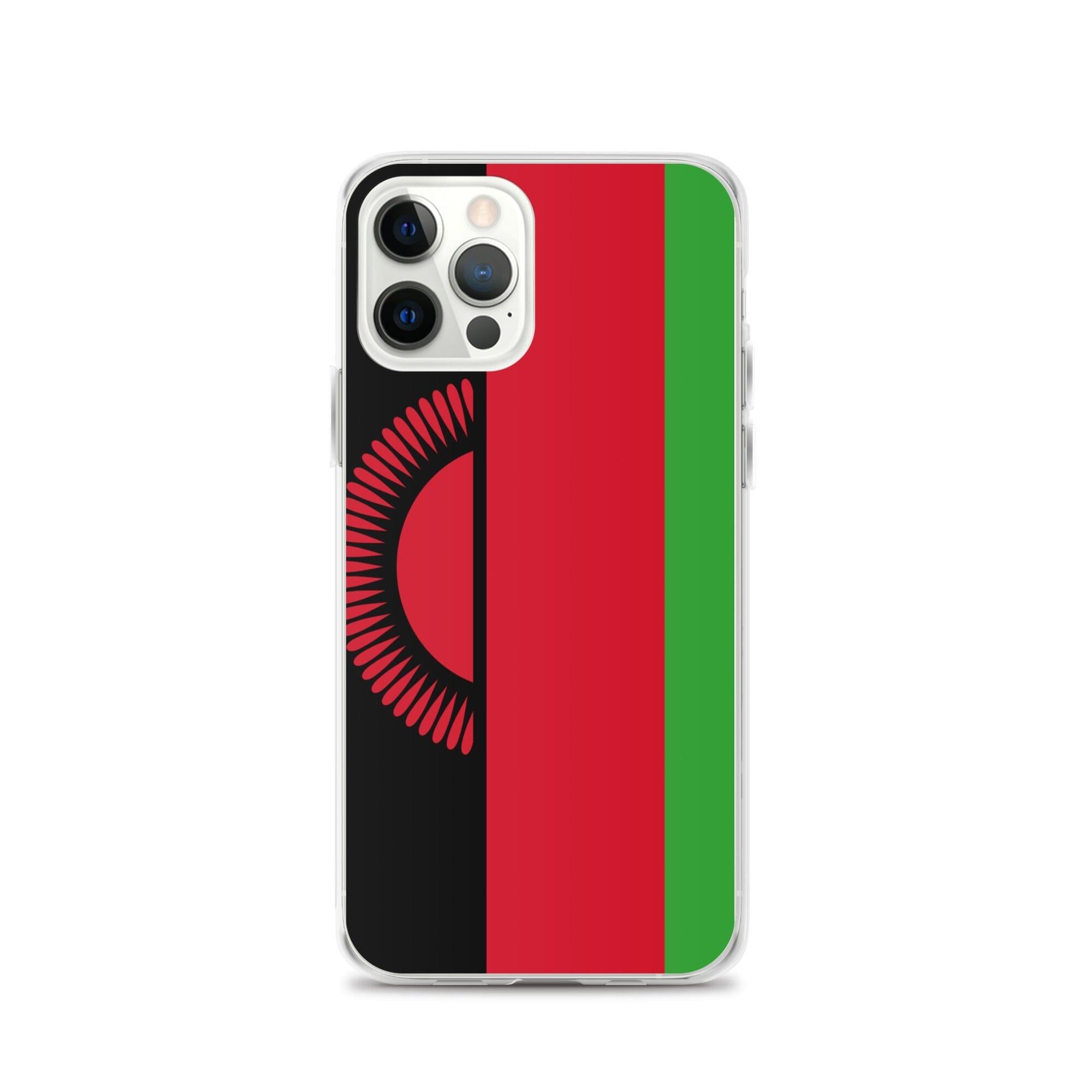 Coque de téléphone en plastique transparent avec motif du drapeau du Malawi, adaptée pour iPhone 6 à 14 Pro Max.