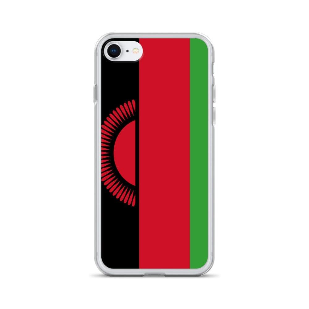 Coque de téléphone en plastique transparent avec motif du drapeau du Malawi, adaptée pour iPhone 6 à 14 Pro Max.