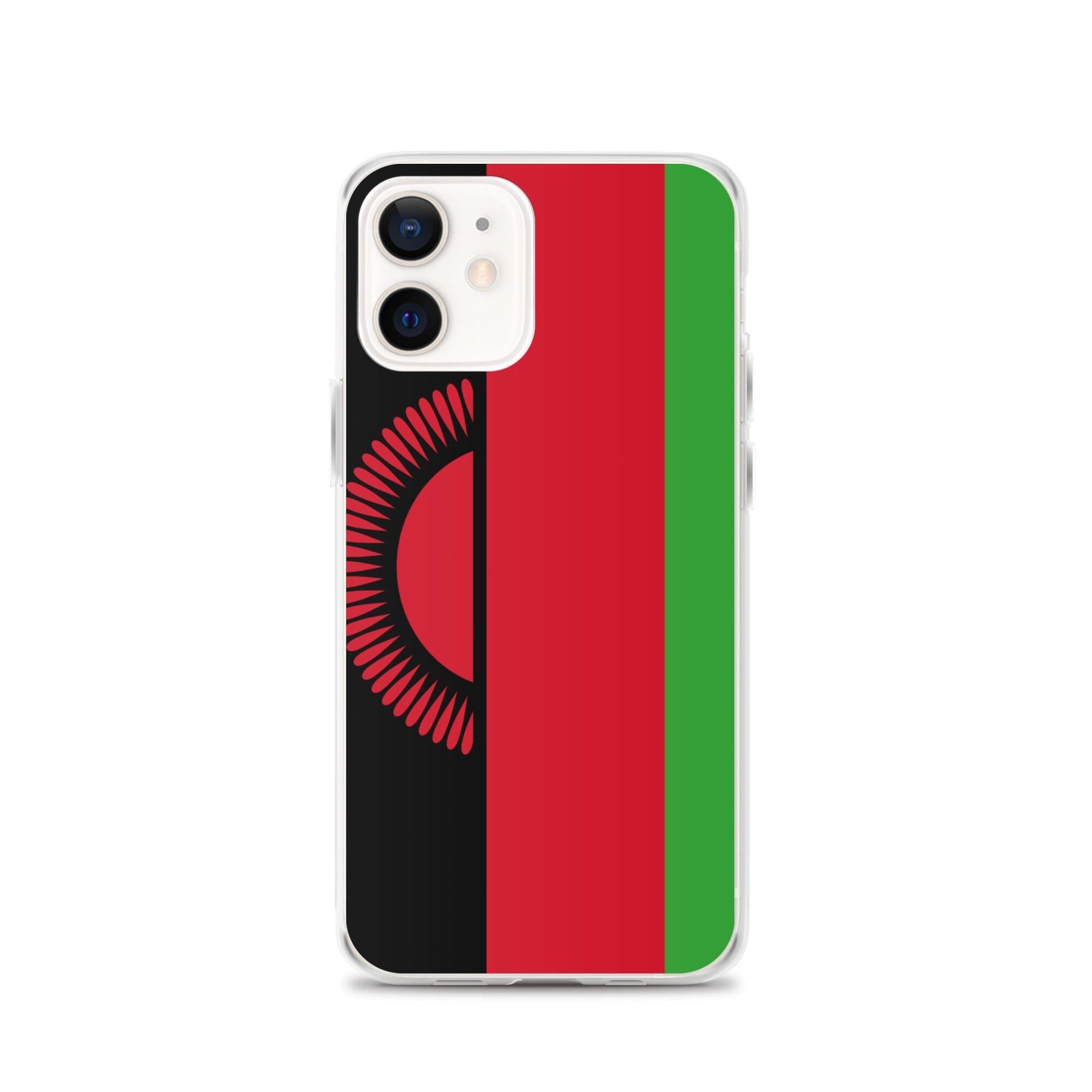 Coque de téléphone en plastique transparent avec motif du drapeau du Malawi, adaptée pour iPhone 6 à 14 Pro Max.