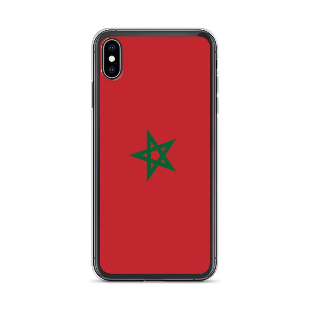 Coque de téléphone transparente avec le drapeau du Maroc, adaptée aux modèles d'iPhone.