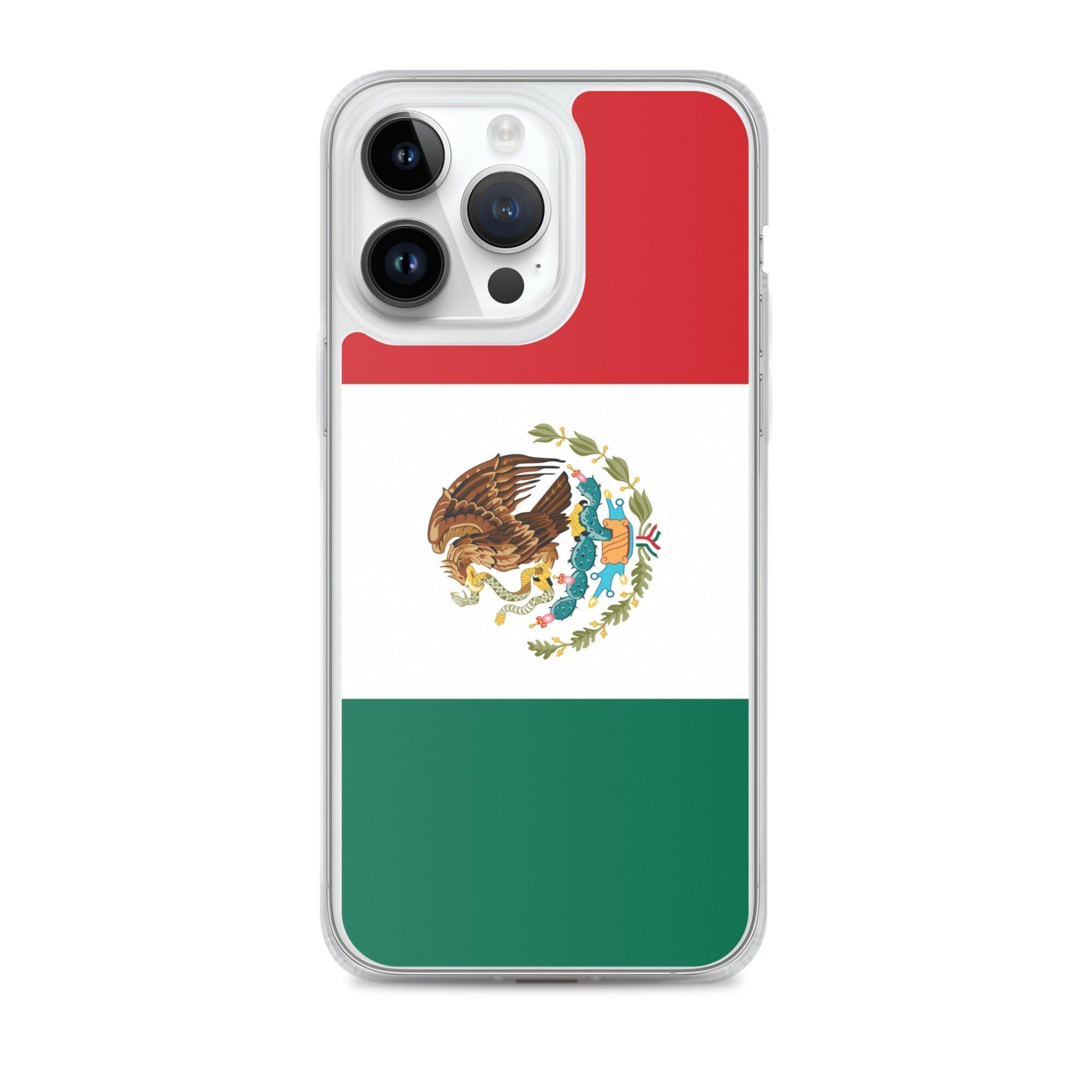 Coque de téléphone avec le drapeau du Mexique, en plastique transparent et TPU, pour iPhone.