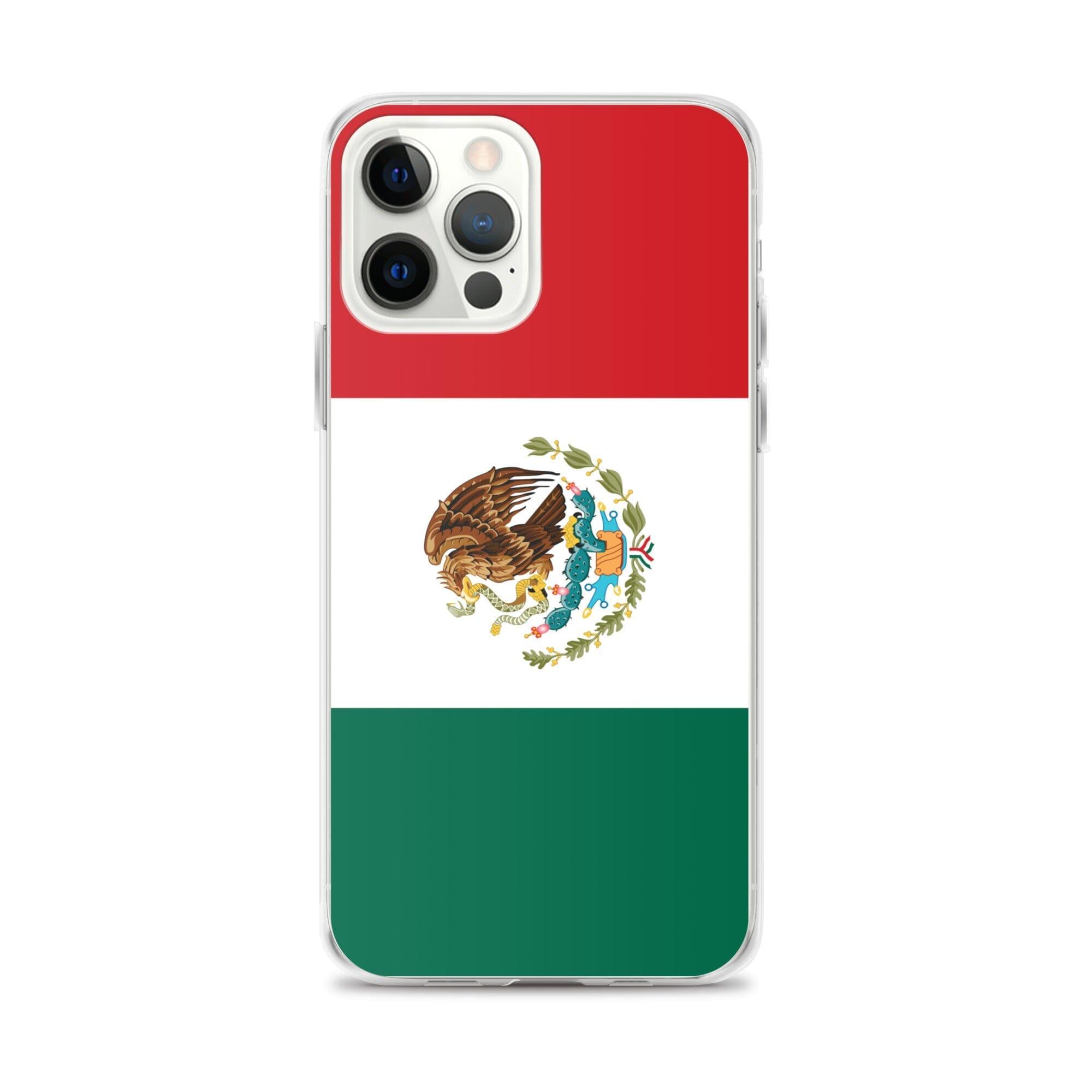 Coque de téléphone avec le drapeau du Mexique, en plastique transparent et TPU, pour iPhone.