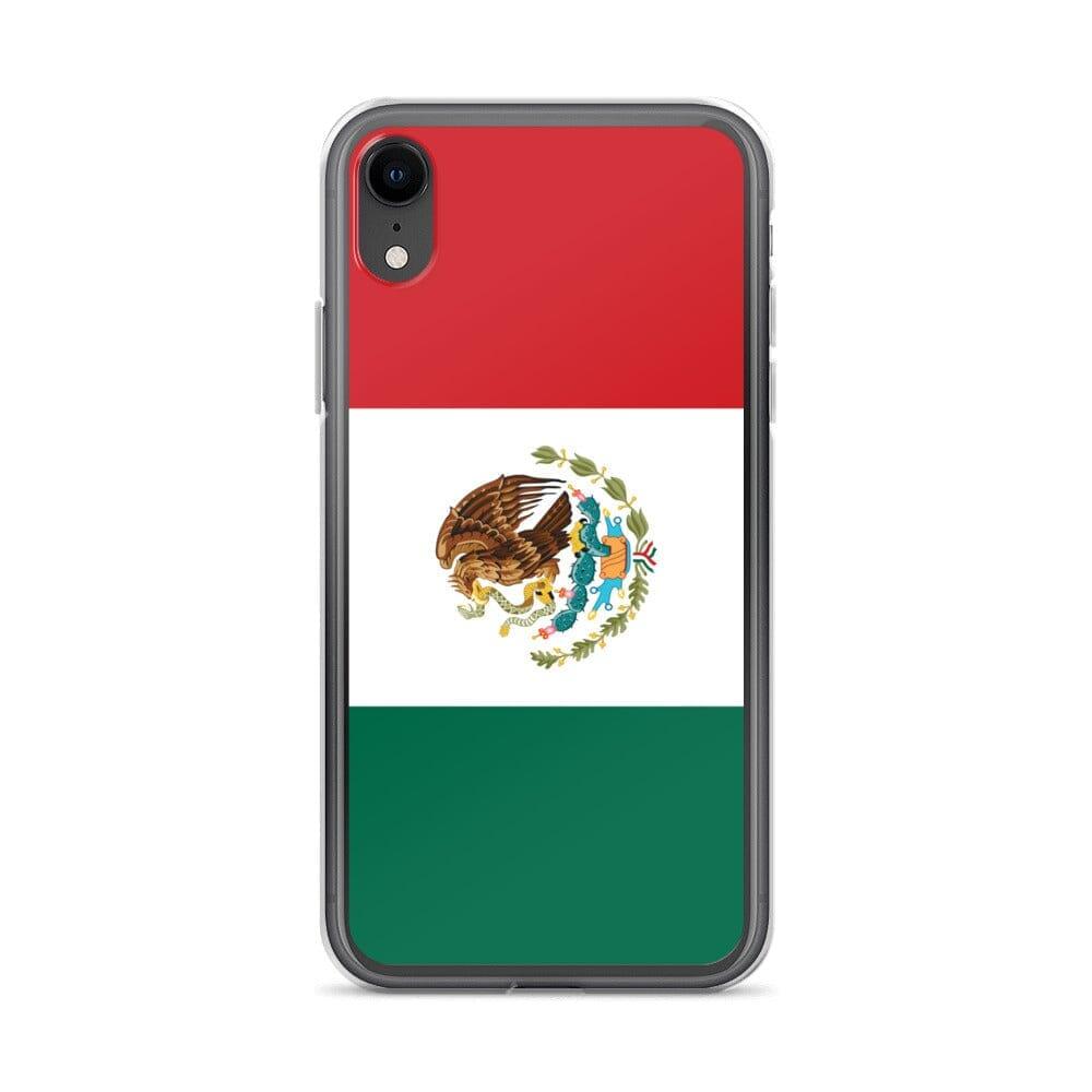 Coque de téléphone avec le drapeau du Mexique, en plastique transparent et TPU, pour iPhone.