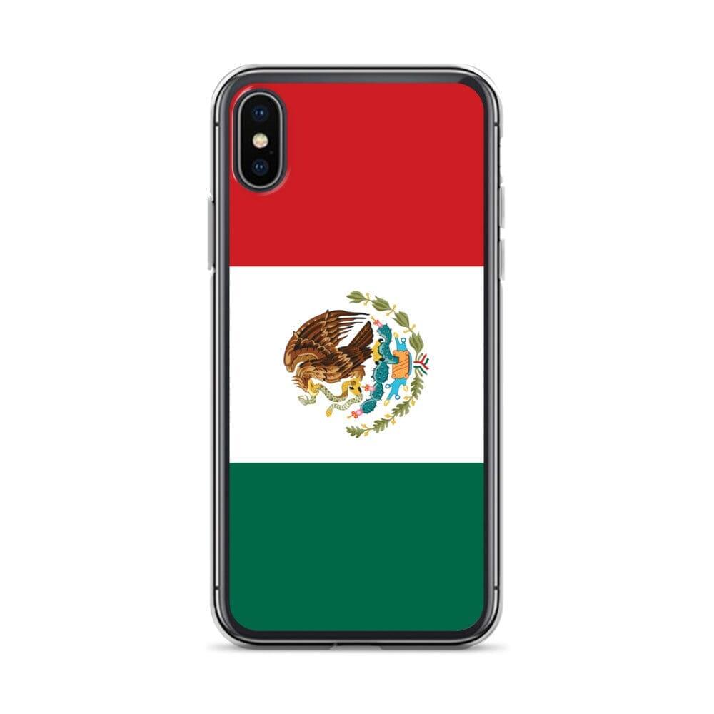 Coque de téléphone avec le drapeau du Mexique, en plastique transparent et TPU, pour iPhone.