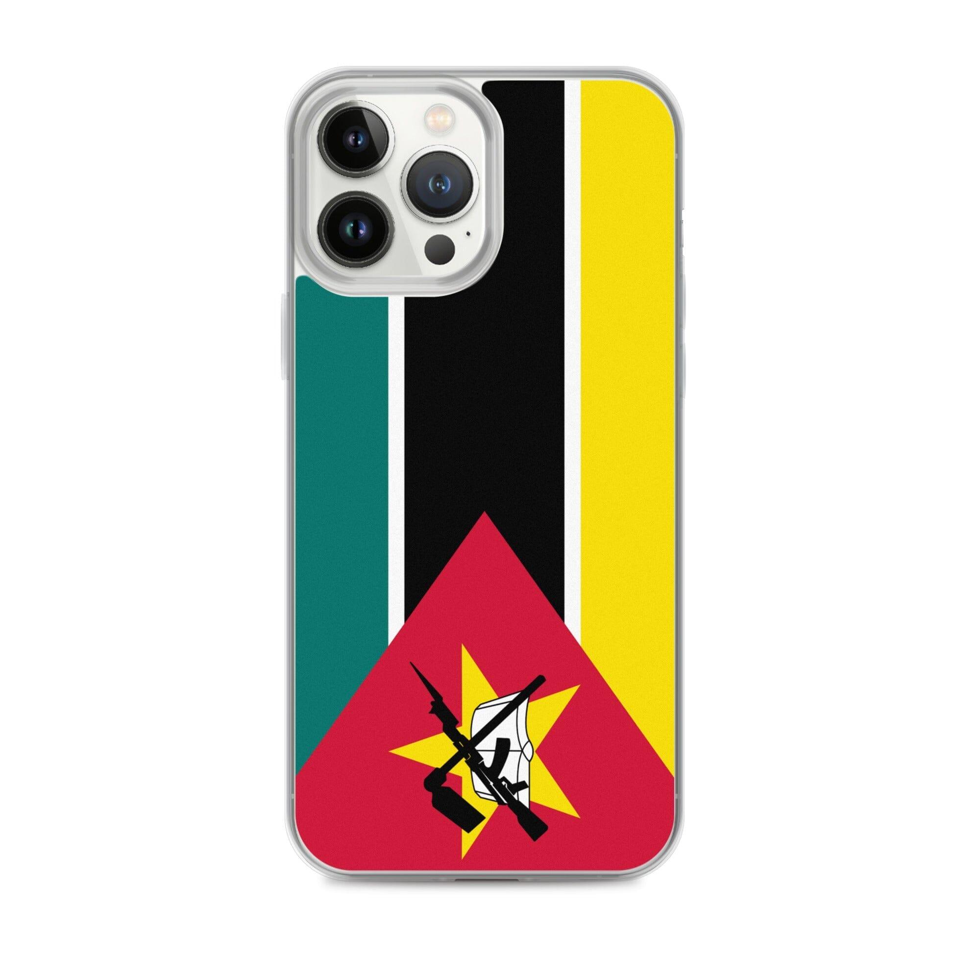 Coque de téléphone avec le drapeau du Mozambique, en plastique transparent et TPU, pour iPhone 6 à 14 Pro Max.