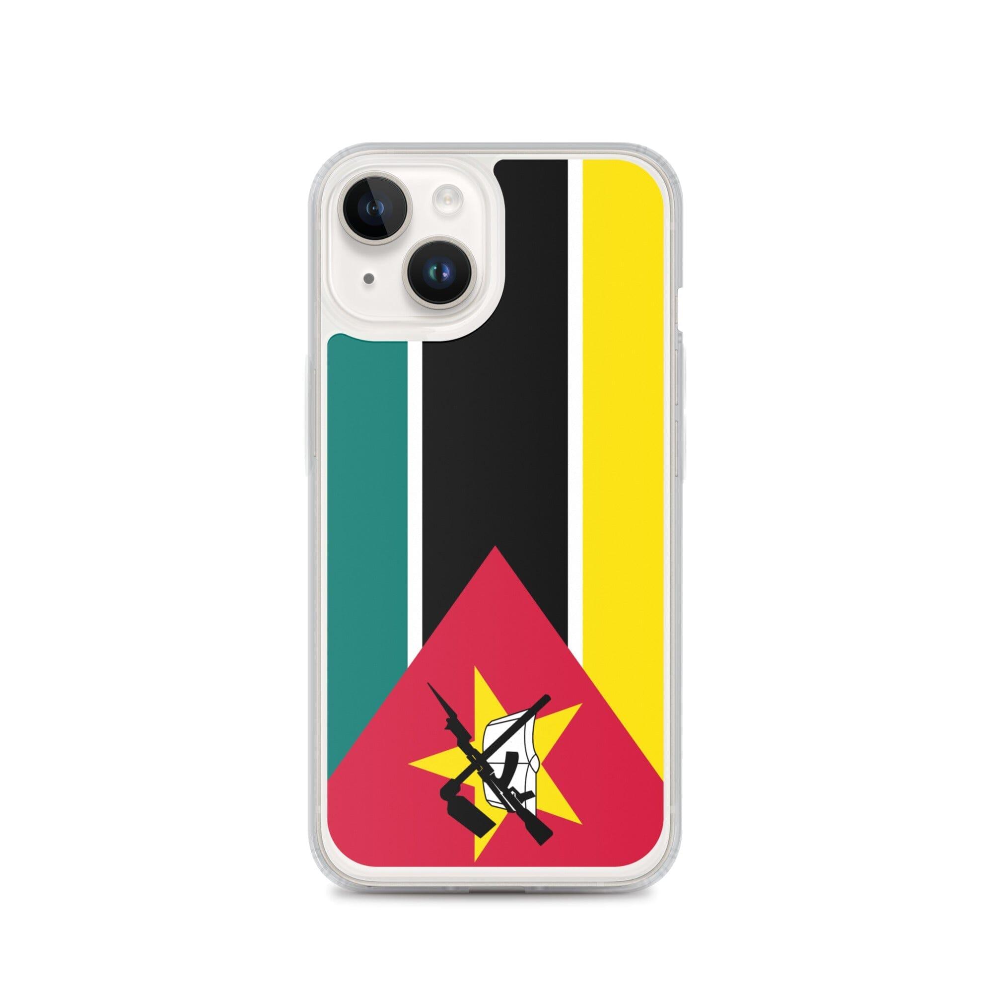 Coque de téléphone avec le drapeau du Mozambique, en plastique transparent et TPU, pour iPhone 6 à 14 Pro Max.