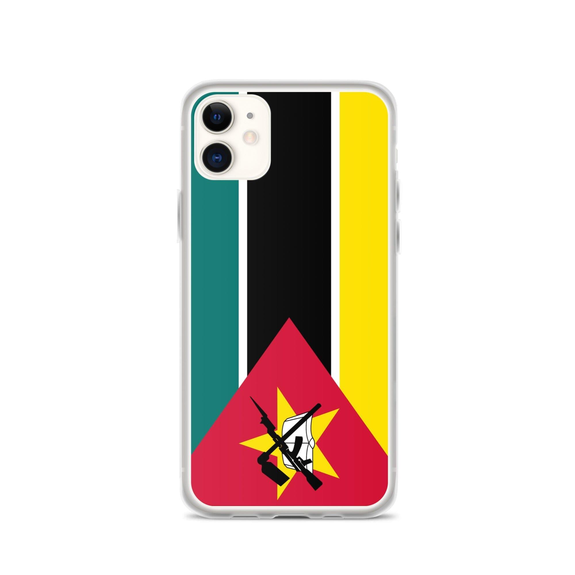 Coque de téléphone avec le drapeau du Mozambique, en plastique transparent et TPU, pour iPhone 6 à 14 Pro Max.