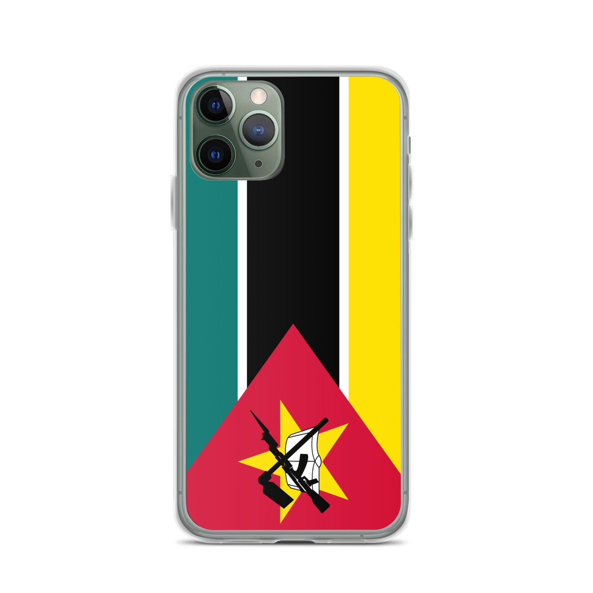 Coque de téléphone avec le drapeau du Mozambique, en plastique transparent et TPU, pour iPhone 6 à 14 Pro Max.