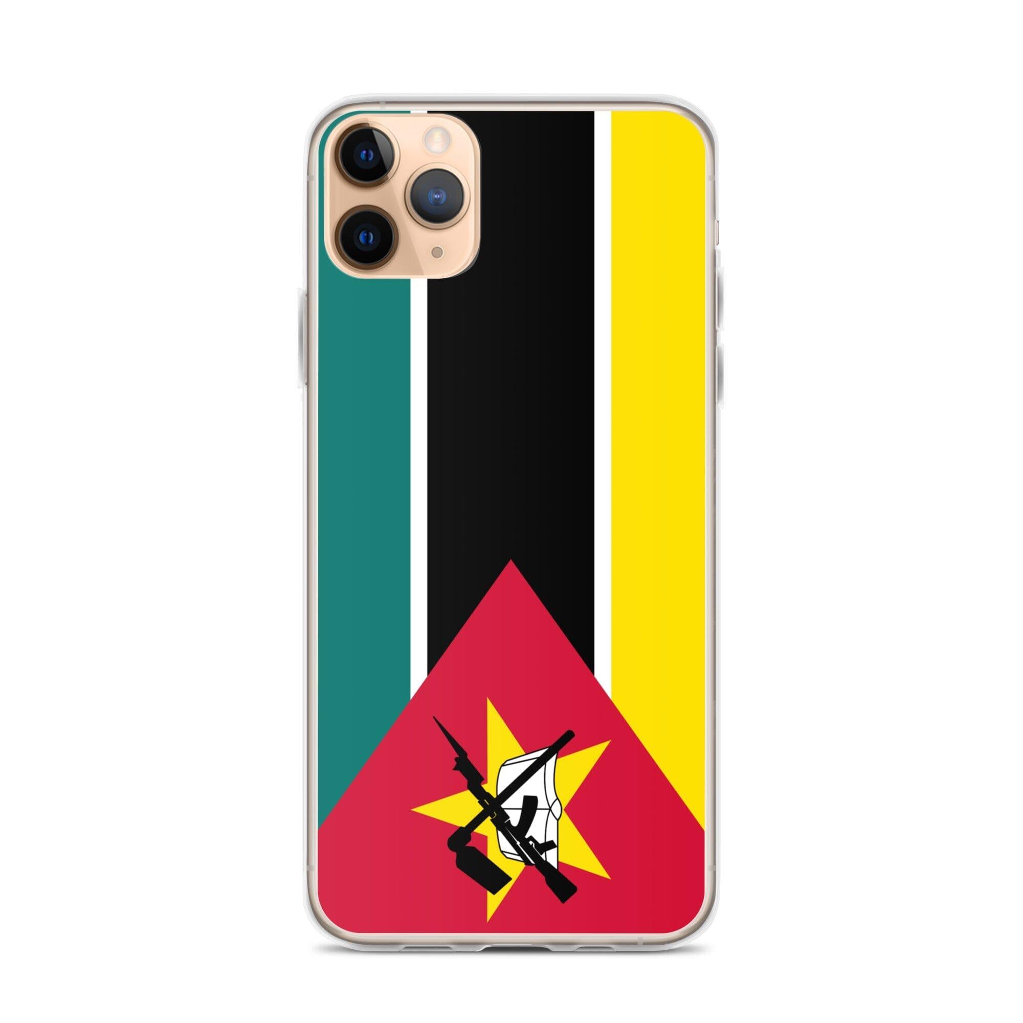 Coque de téléphone avec le drapeau du Mozambique, en plastique transparent et TPU, pour iPhone 6 à 14 Pro Max.