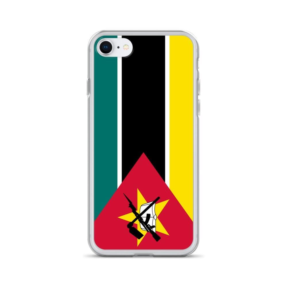 Coque de téléphone avec le drapeau du Mozambique, en plastique transparent et TPU, pour iPhone 6 à 14 Pro Max.