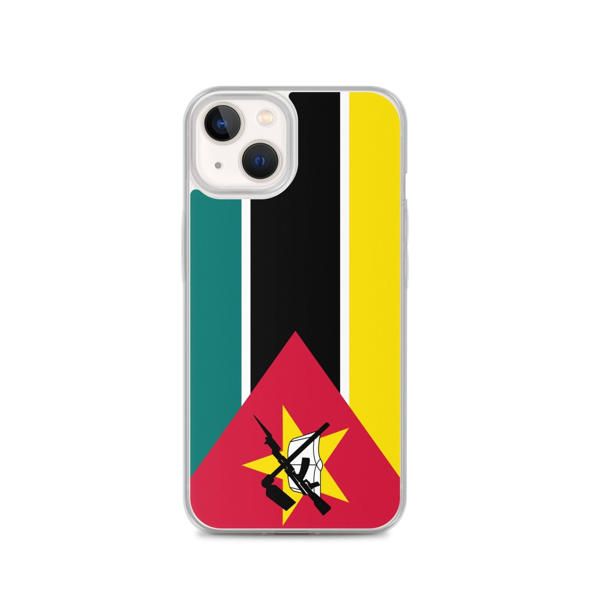 Coque de téléphone avec le drapeau du Mozambique, en plastique transparent et TPU, pour iPhone 6 à 14 Pro Max.