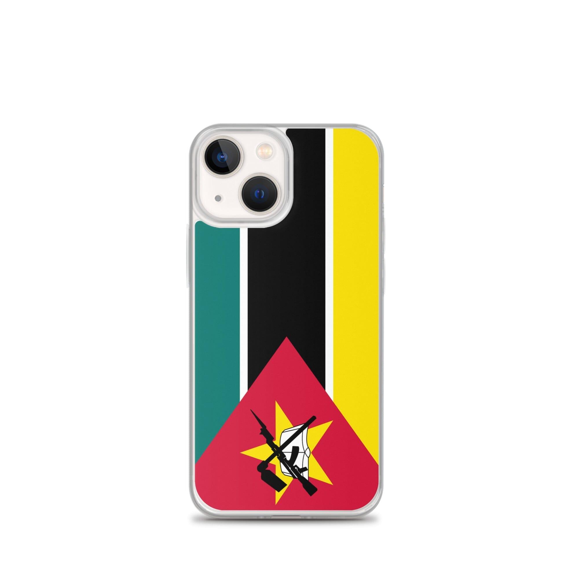 Coque de téléphone avec le drapeau du Mozambique, en plastique transparent et TPU, pour iPhone 6 à 14 Pro Max.