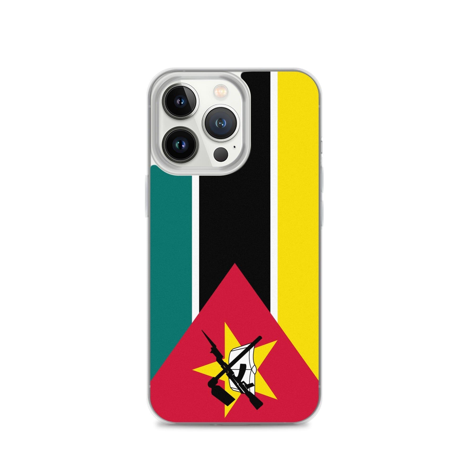 Coque de téléphone avec le drapeau du Mozambique, en plastique transparent et TPU, pour iPhone 6 à 14 Pro Max.