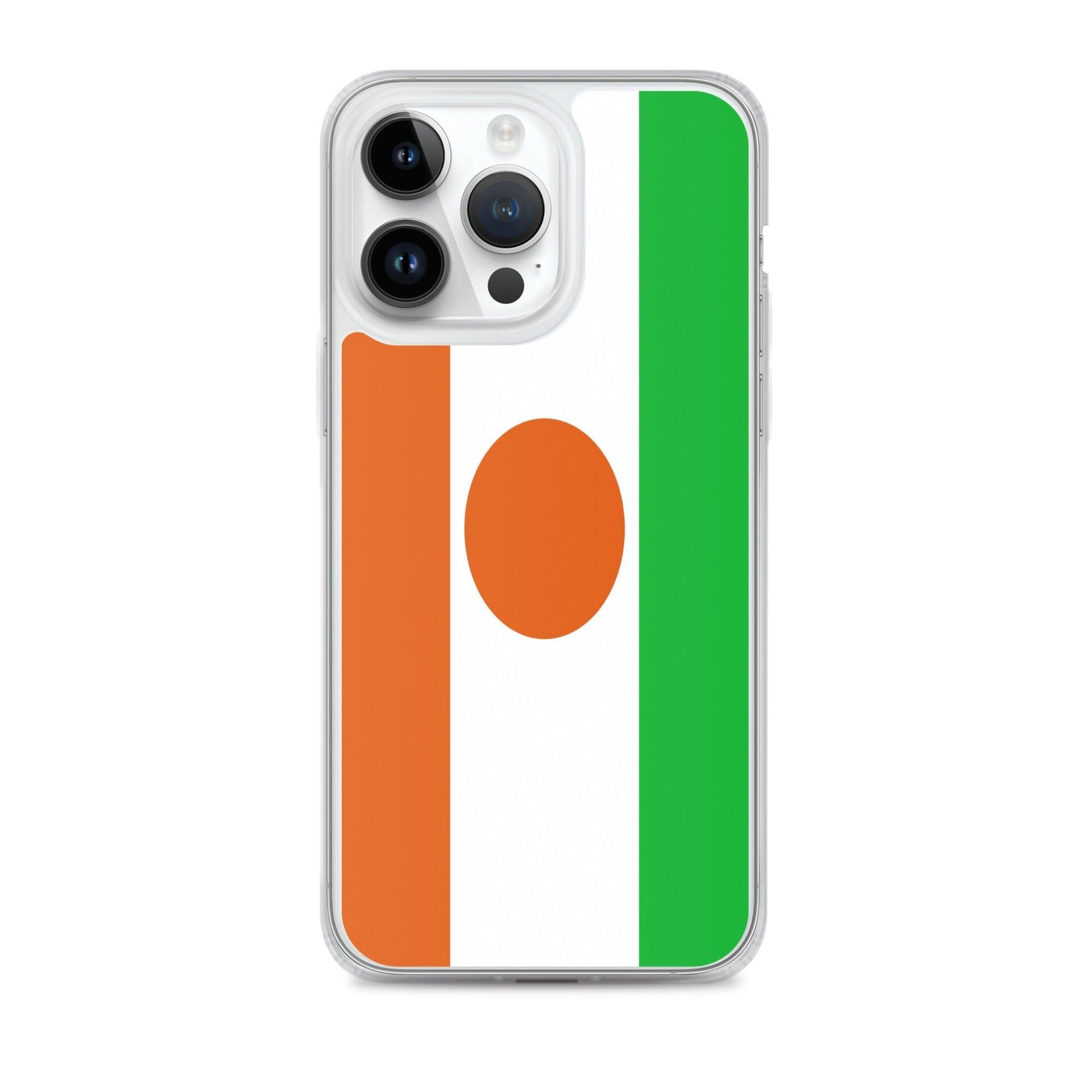 Coque de téléphone transparente avec le drapeau du Niger, offrant une protection pour iPhone.