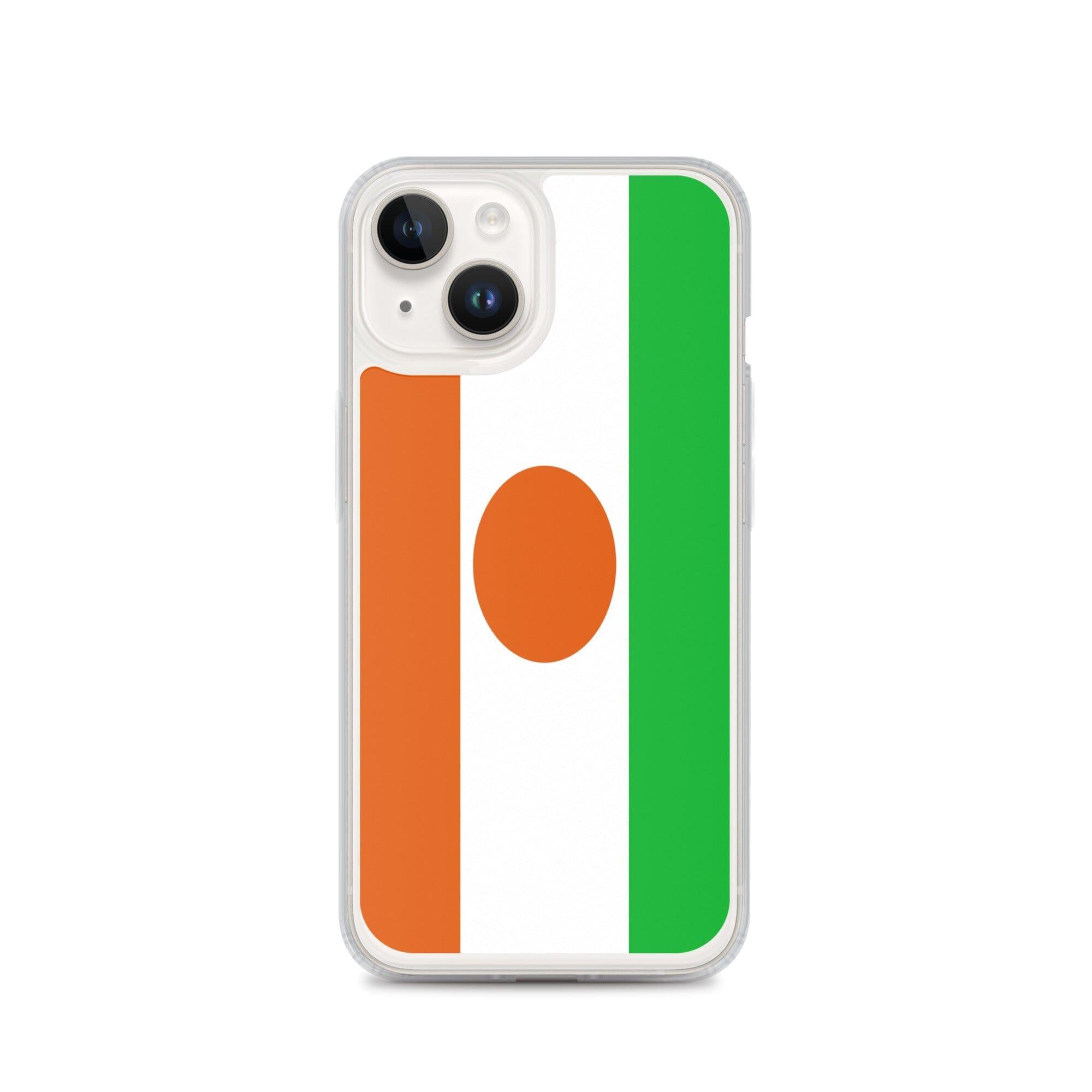 Coque de téléphone transparente avec le drapeau du Niger, offrant une protection pour iPhone.