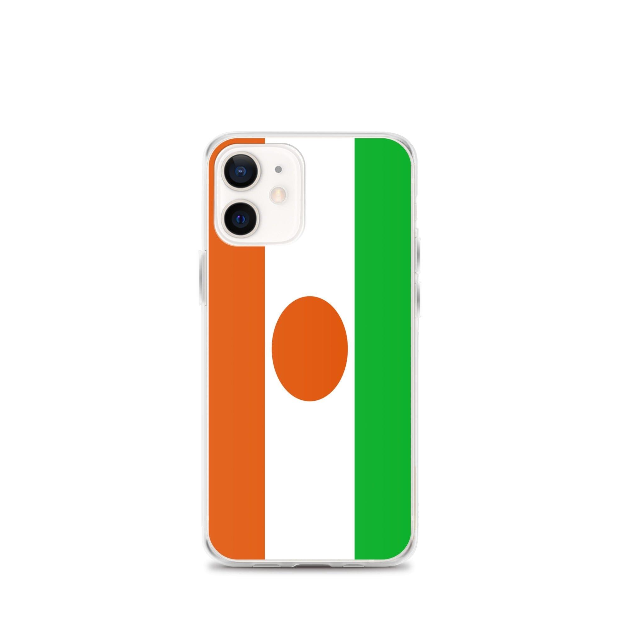 Coque de téléphone transparente avec le drapeau du Niger, offrant une protection pour iPhone.