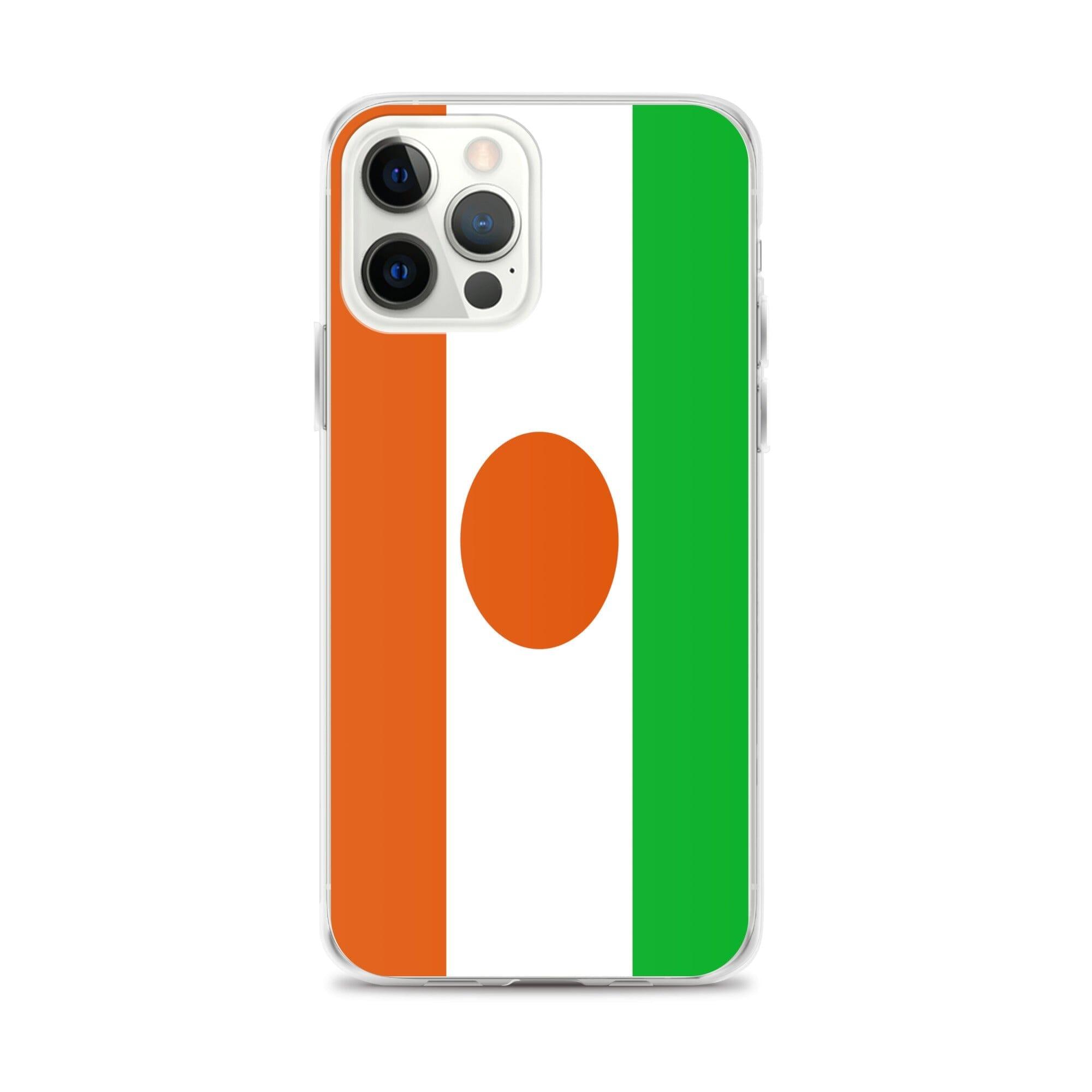 Coque de téléphone transparente avec le drapeau du Niger, offrant une protection pour iPhone.