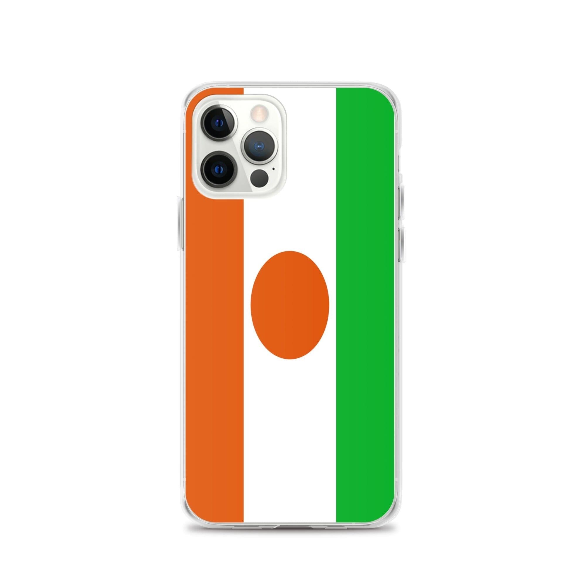 Coque de téléphone transparente avec le drapeau du Niger, offrant une protection pour iPhone.