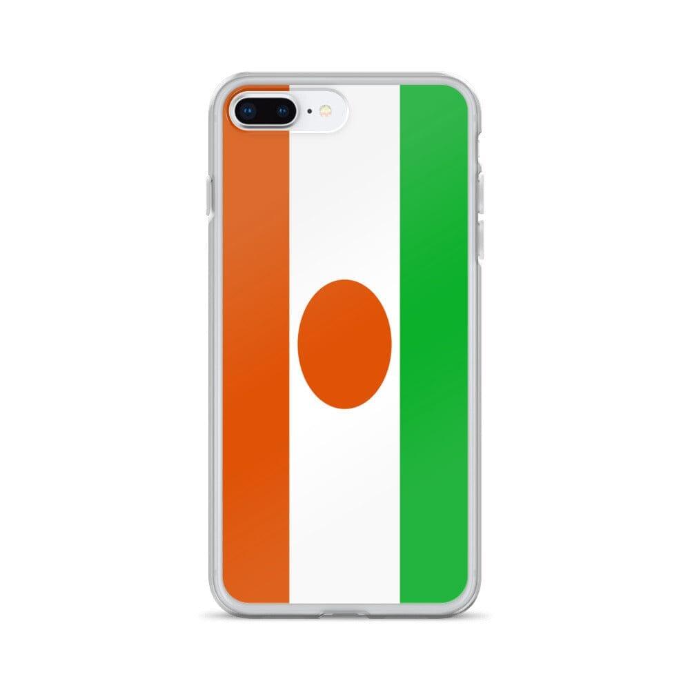 Coque de téléphone transparente avec le drapeau du Niger, offrant une protection pour iPhone.