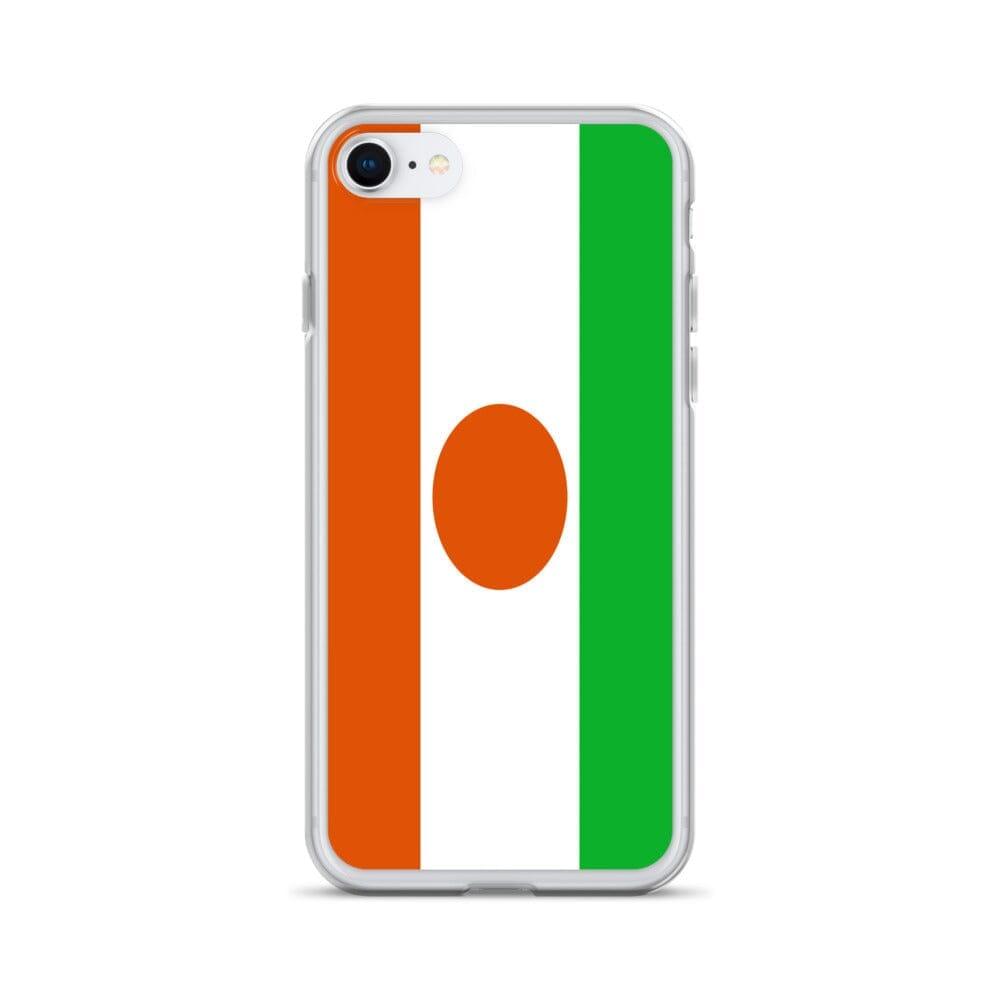 Coque de téléphone transparente avec le drapeau du Niger, offrant une protection pour iPhone.