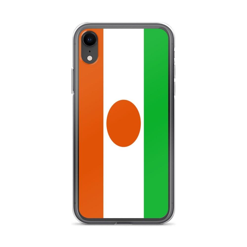 Coque de téléphone transparente avec le drapeau du Niger, offrant une protection pour iPhone.