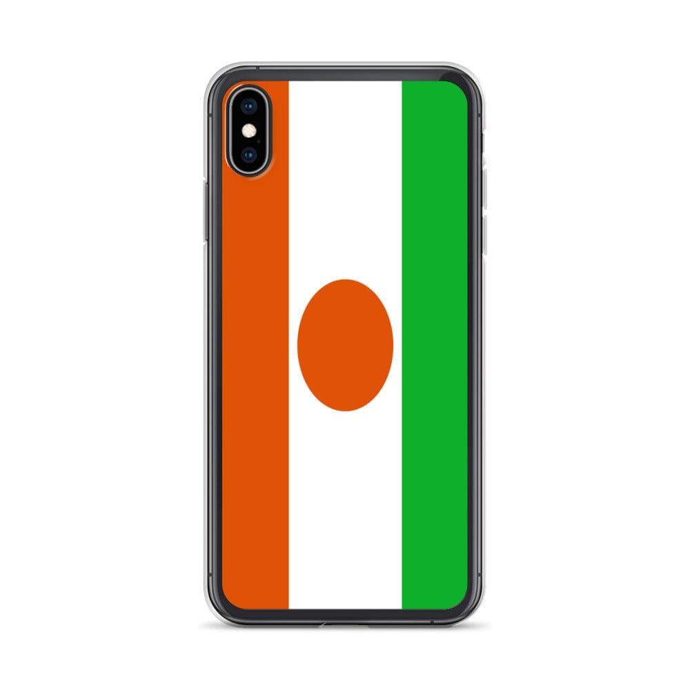 Coque de téléphone transparente avec le drapeau du Niger, offrant une protection pour iPhone.