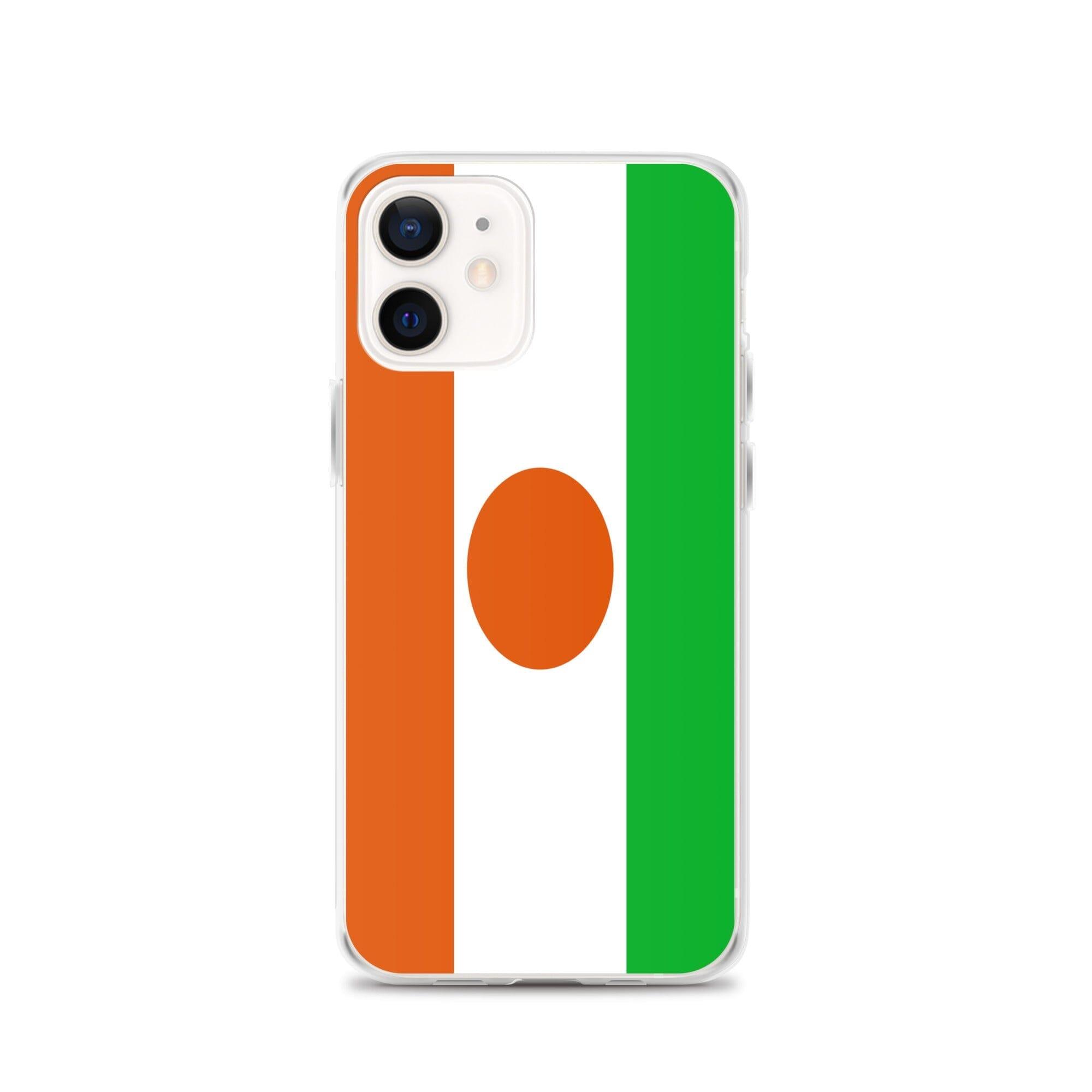 Coque de téléphone transparente avec le drapeau du Niger, offrant une protection pour iPhone.