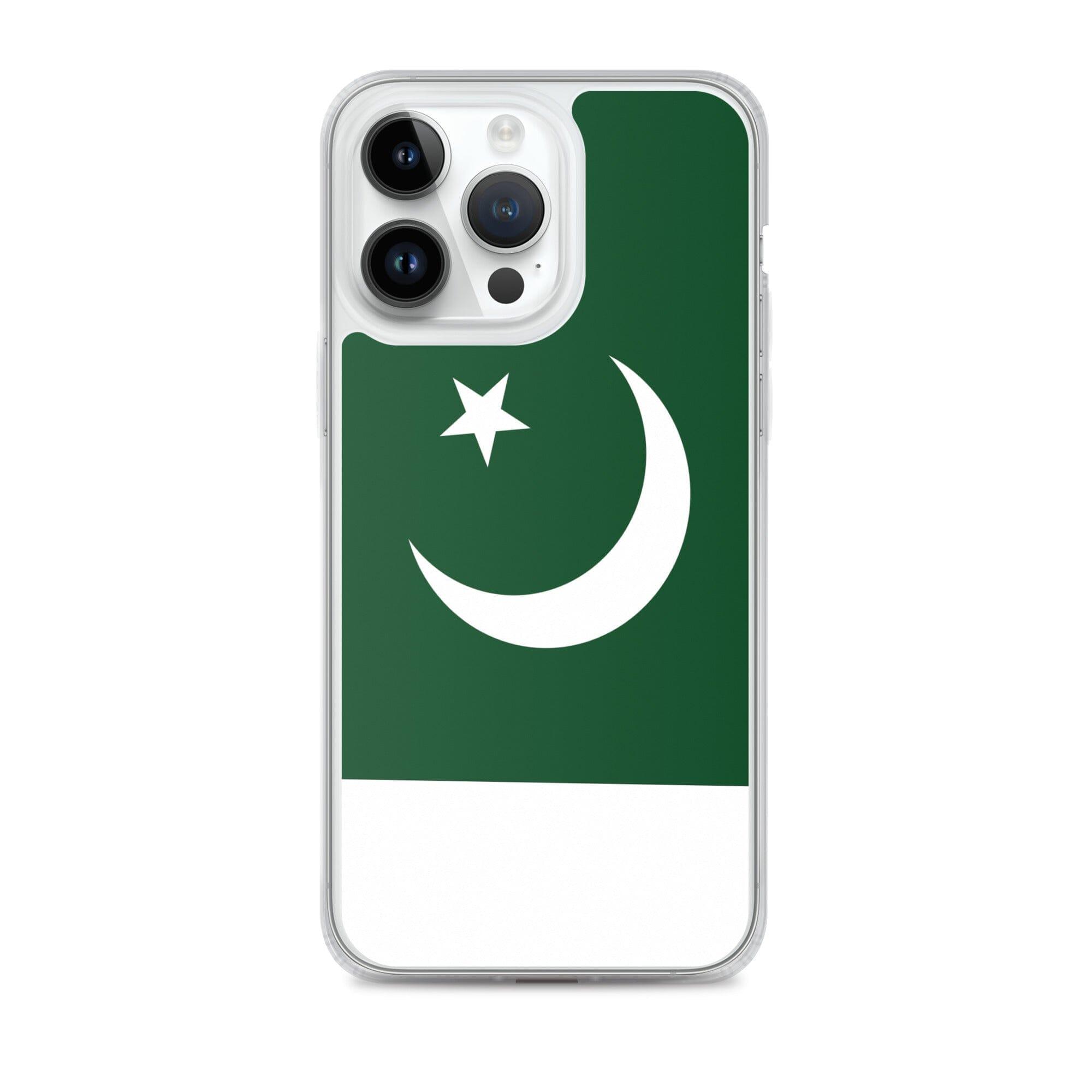 Coque de téléphone en plastique transparent avec le drapeau du Pakistan, adaptée pour les modèles d'iPhone de 6 à 14 Pro Max.