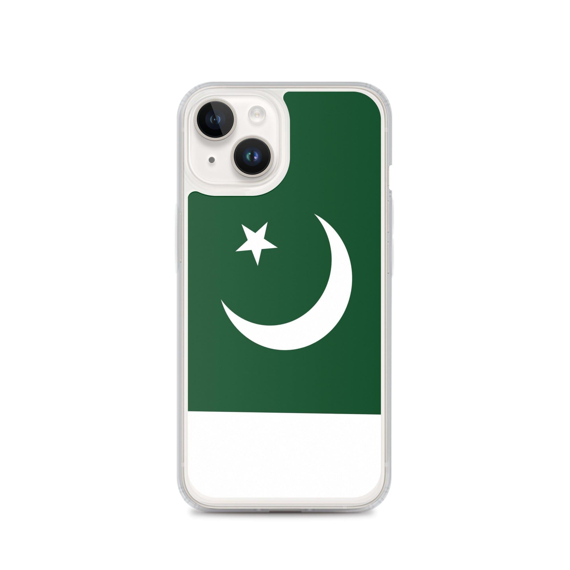 Coque de téléphone en plastique transparent avec le drapeau du Pakistan, adaptée pour les modèles d'iPhone de 6 à 14 Pro Max.