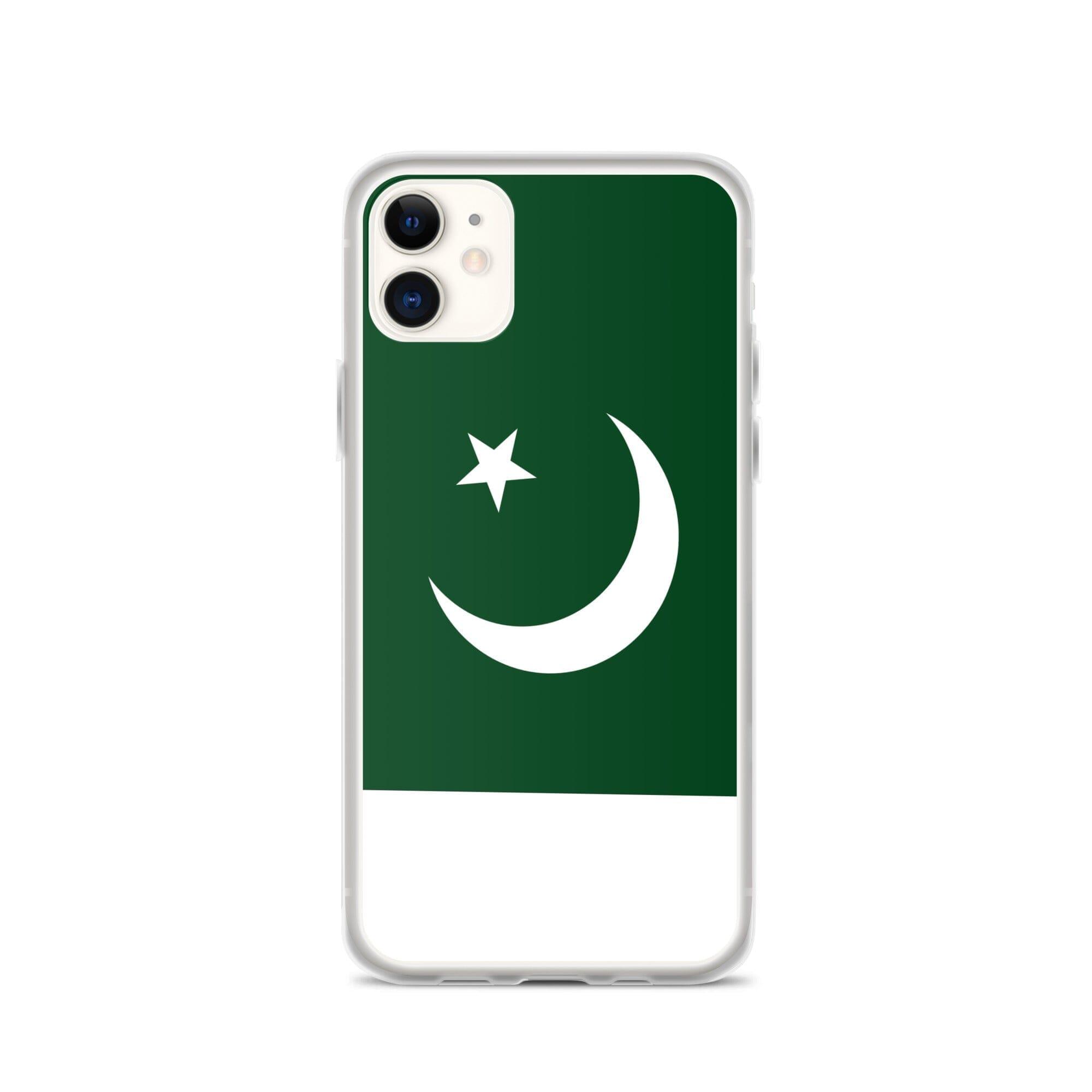 Coque de téléphone en plastique transparent avec le drapeau du Pakistan, adaptée pour les modèles d'iPhone de 6 à 14 Pro Max.