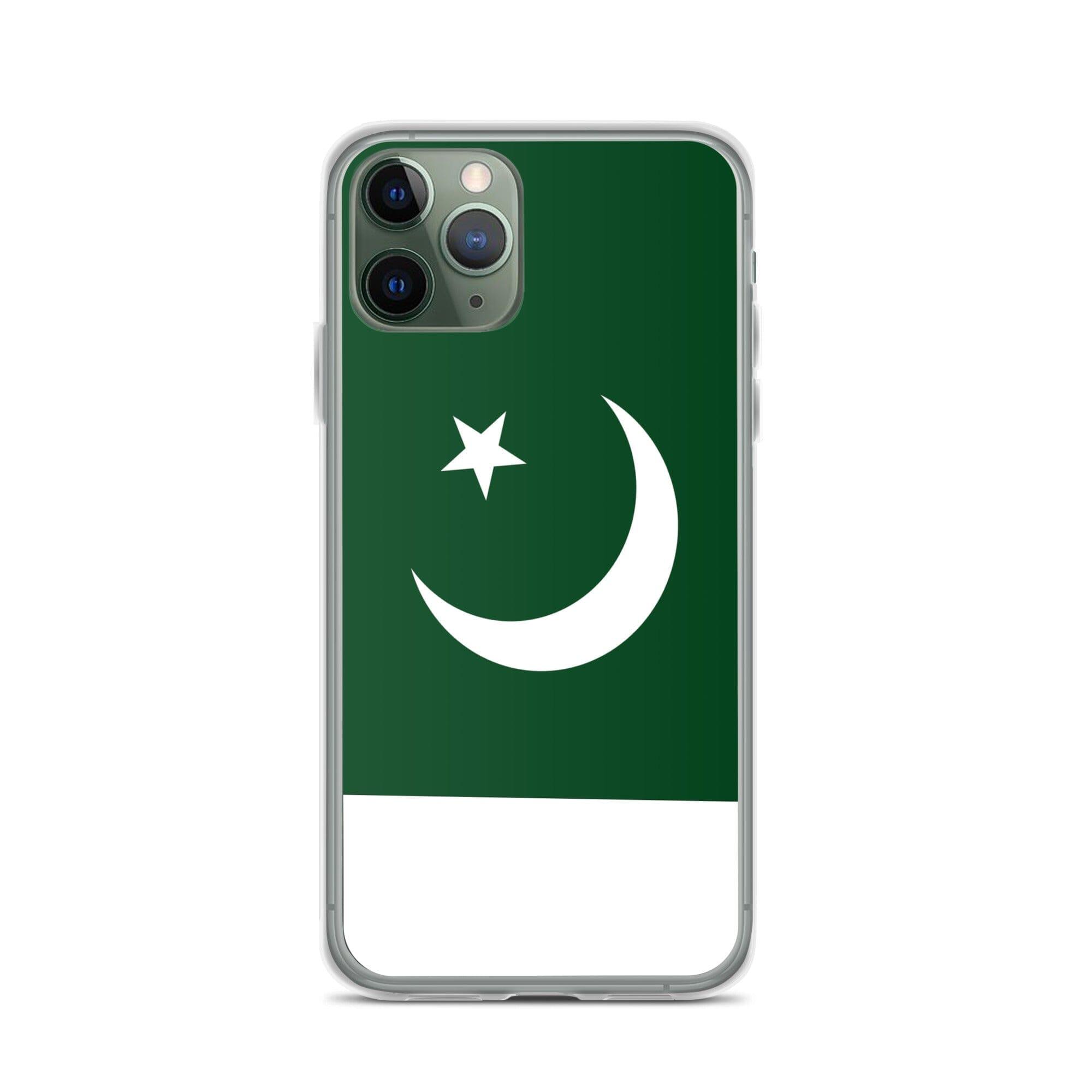 Coque de téléphone en plastique transparent avec le drapeau du Pakistan, adaptée pour les modèles d'iPhone de 6 à 14 Pro Max.