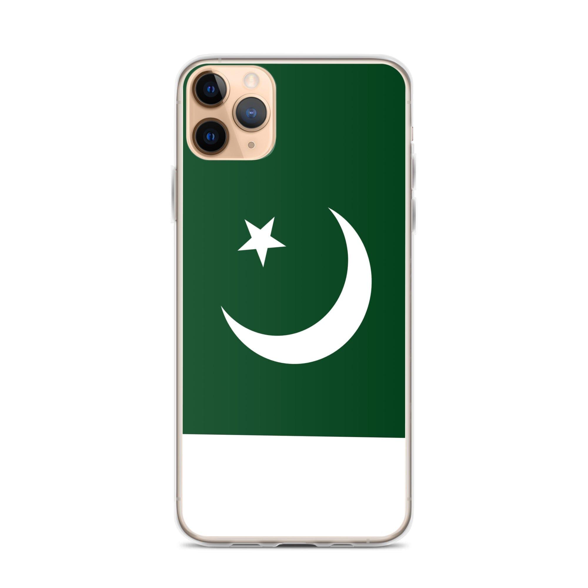 Coque de téléphone en plastique transparent avec le drapeau du Pakistan, adaptée pour les modèles d'iPhone de 6 à 14 Pro Max.