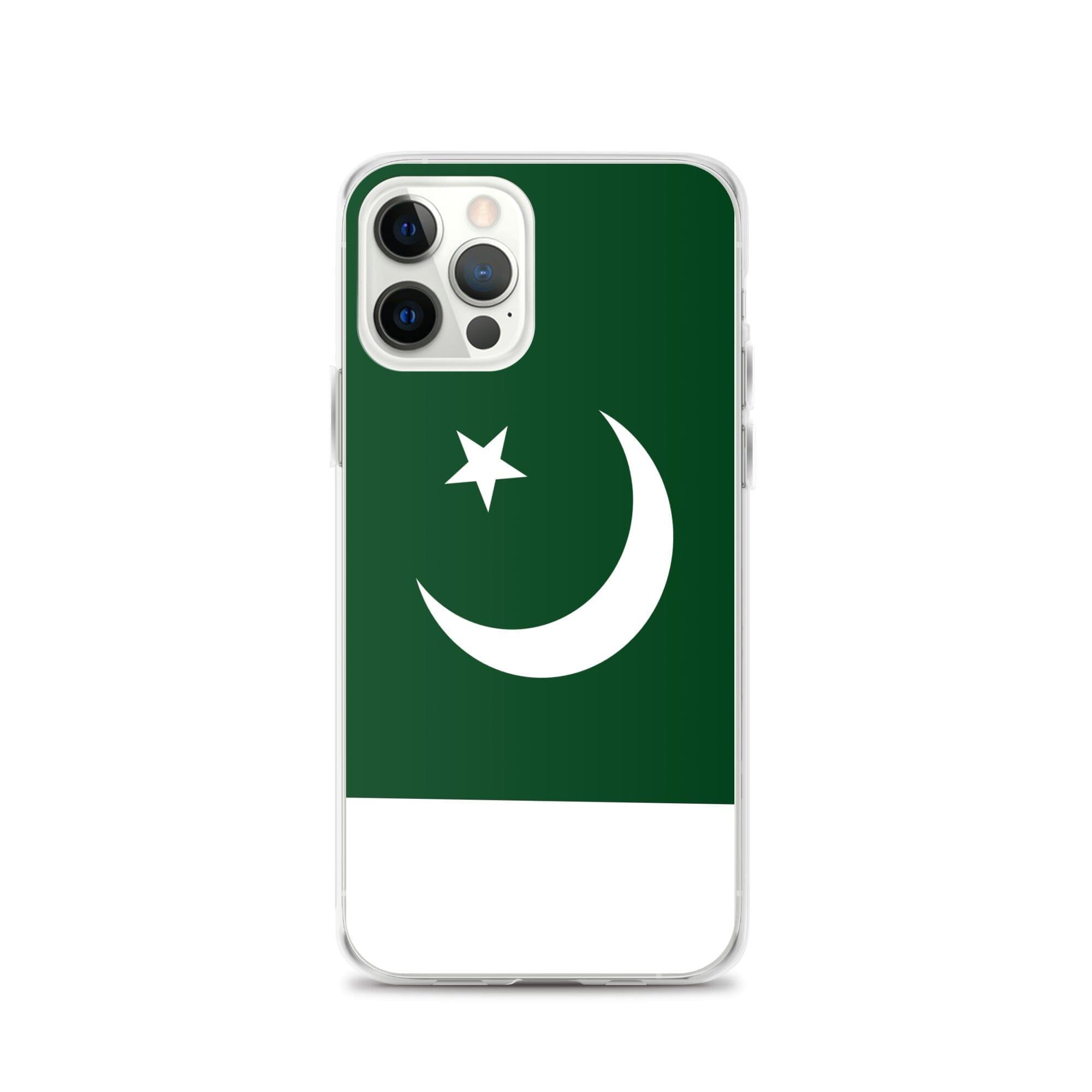 Coque de téléphone en plastique transparent avec le drapeau du Pakistan, adaptée pour les modèles d'iPhone de 6 à 14 Pro Max.