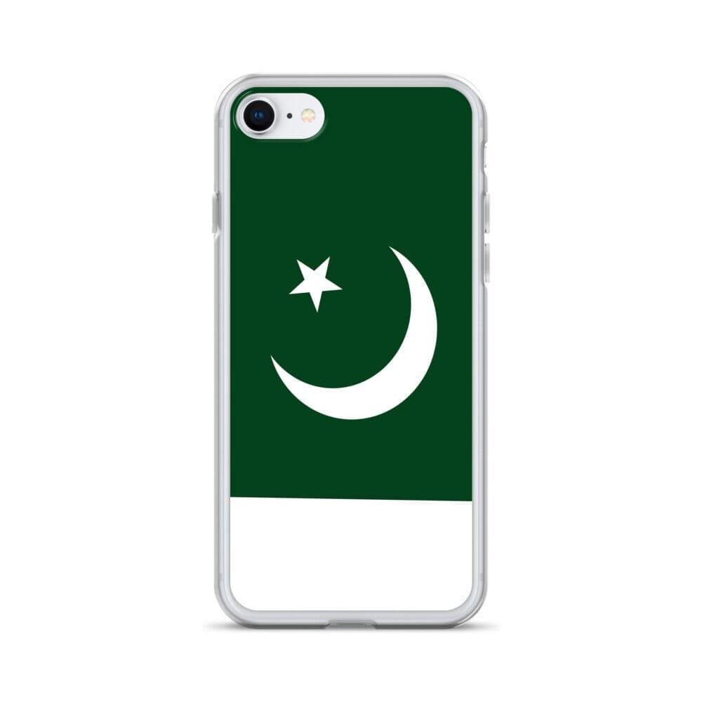 Coque de téléphone en plastique transparent avec le drapeau du Pakistan, adaptée pour les modèles d'iPhone de 6 à 14 Pro Max.