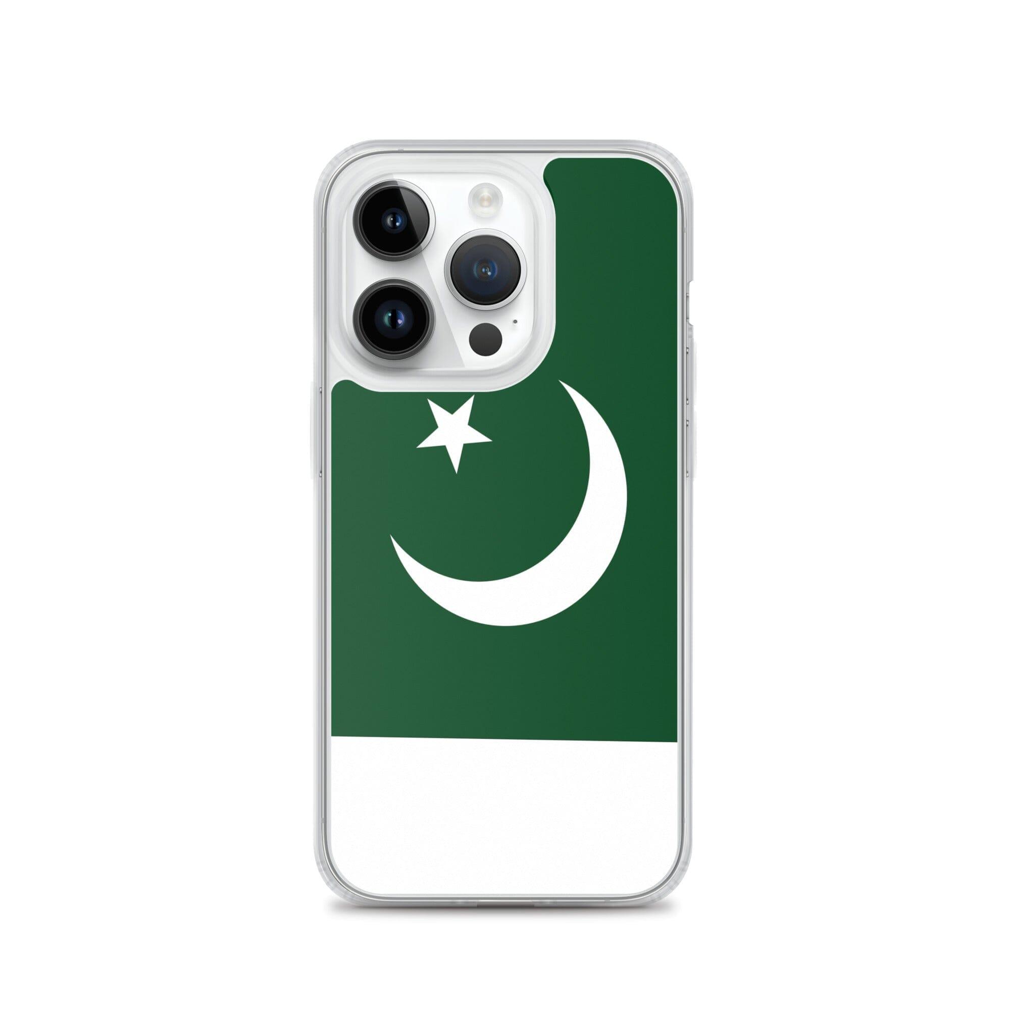 Coque de téléphone en plastique transparent avec le drapeau du Pakistan, adaptée pour les modèles d'iPhone de 6 à 14 Pro Max.